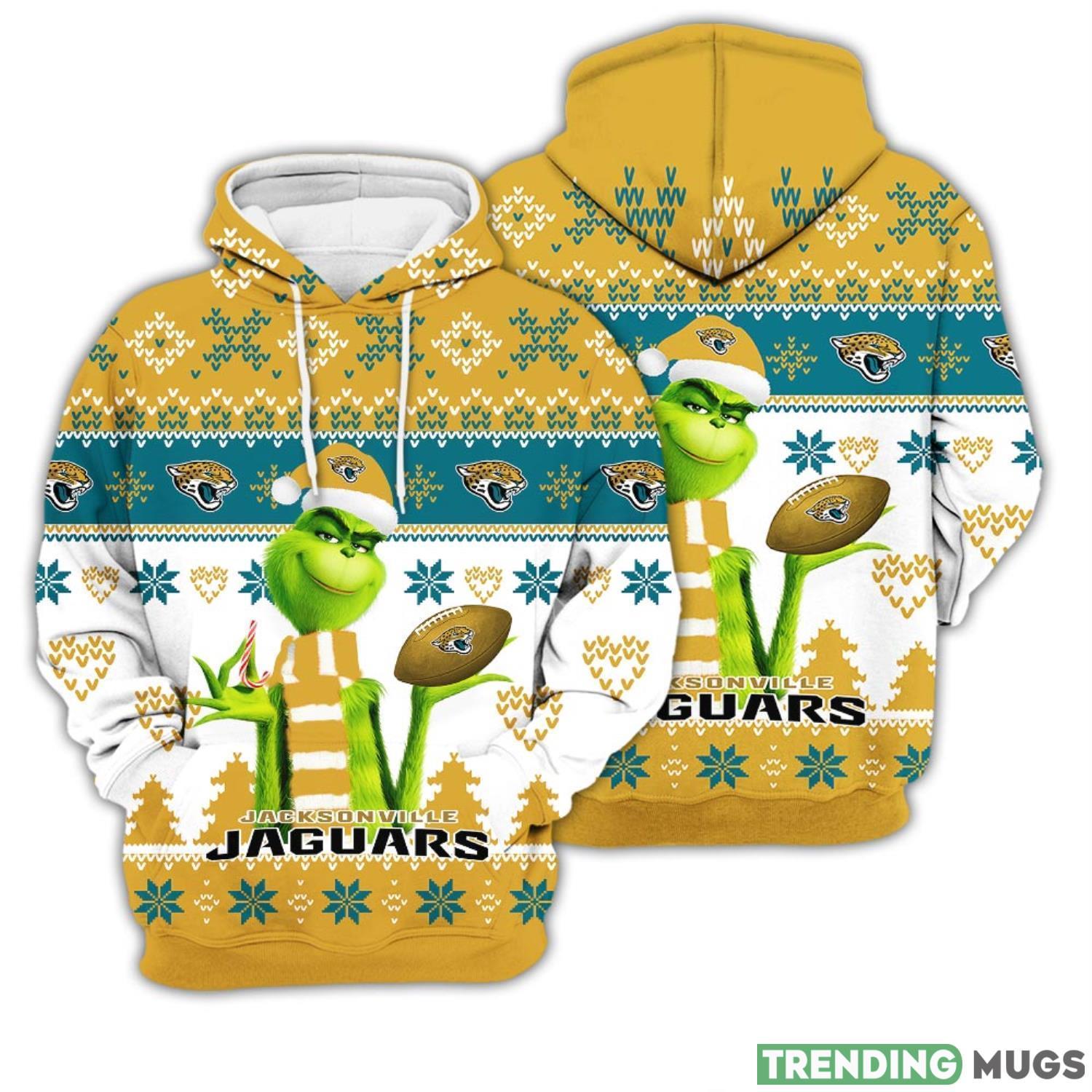 Merry Christmas 2023 Christmas Gift Super Bowl American Grinch Cute Jaguars 3D Hoodie Christmas Gift Product Photo 1 Merry Christmas 2023 Christmas Gift Super Bowl American Grinch Cute Jaguars 3D Hoodie Christmas Gift Product Photo 1