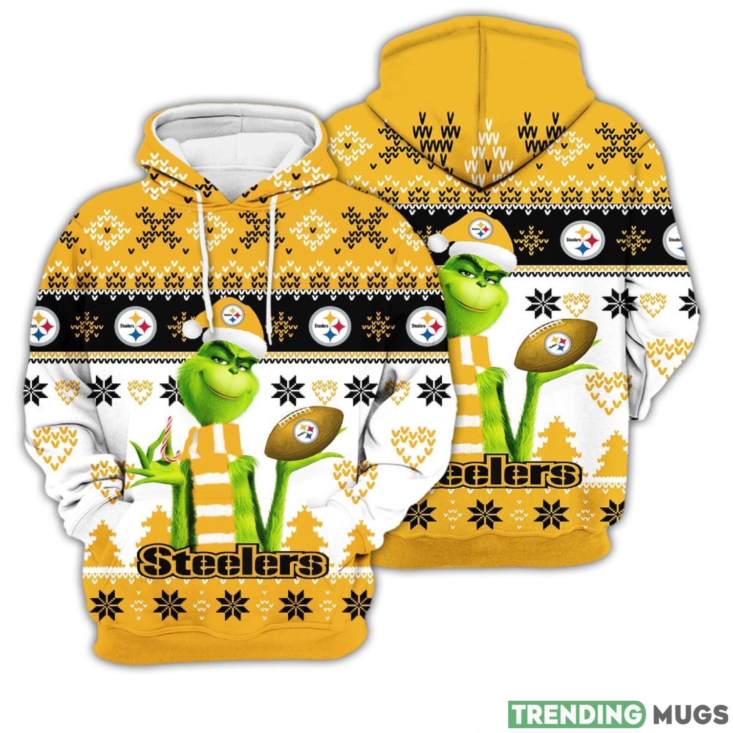 Merry Christmas 2023 Christmas Gift Super Bowl American Grinch Cute Steelers 3D Hoodie Christmas Gift Product Photo 1 Merry Christmas 2023 Christmas Gift Super Bowl American Grinch Cute Steelers 3D Hoodie Christmas Gift Product Photo 1