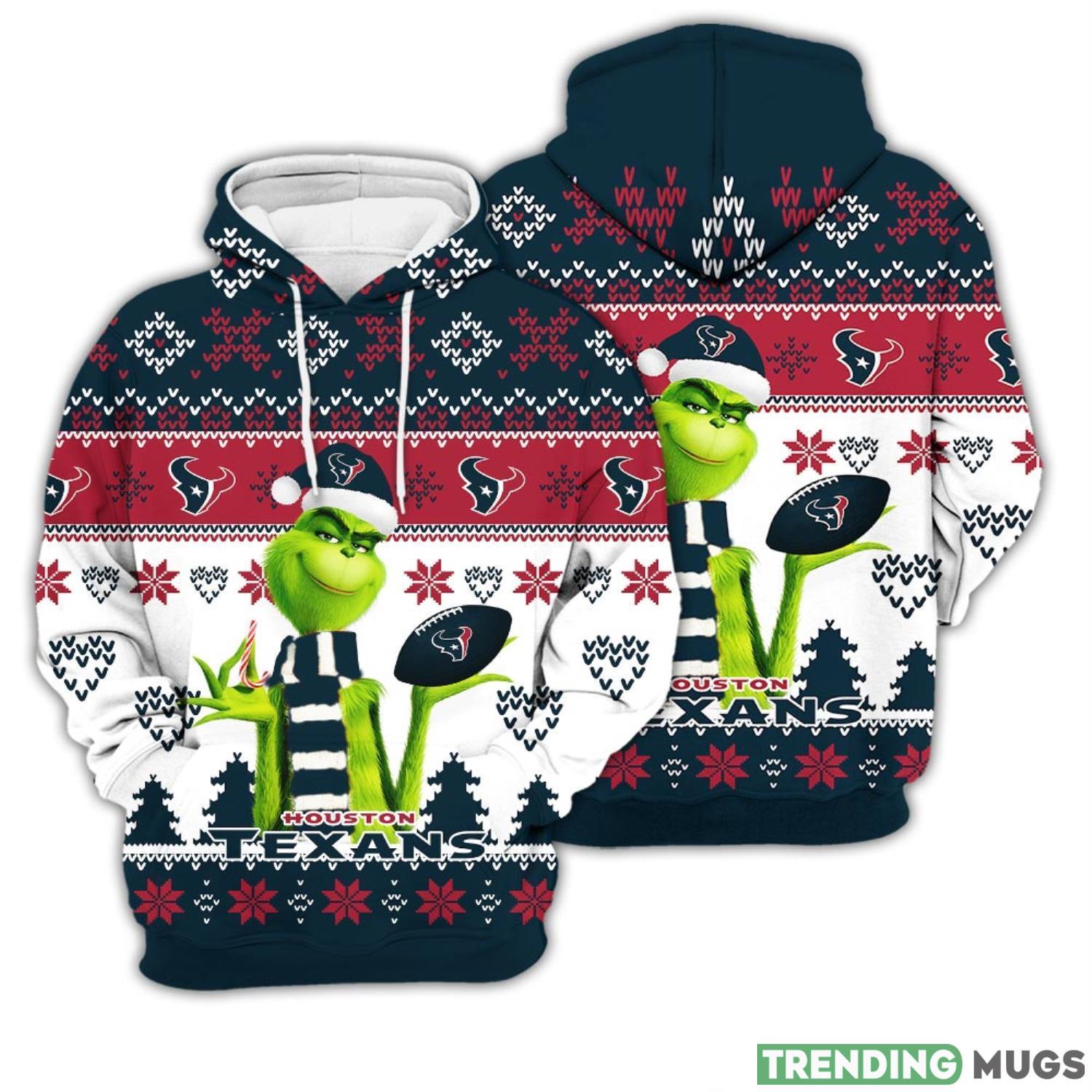 Merry Christmas 2023 Christmas Gift Super Bowl American Grinch Cute Texans 3D Hoodie Christmas Gift Product Photo 1 Merry Christmas 2023 Christmas Gift Super Bowl American Grinch Cute Texans 3D Hoodie Christmas Gift Product Photo 1