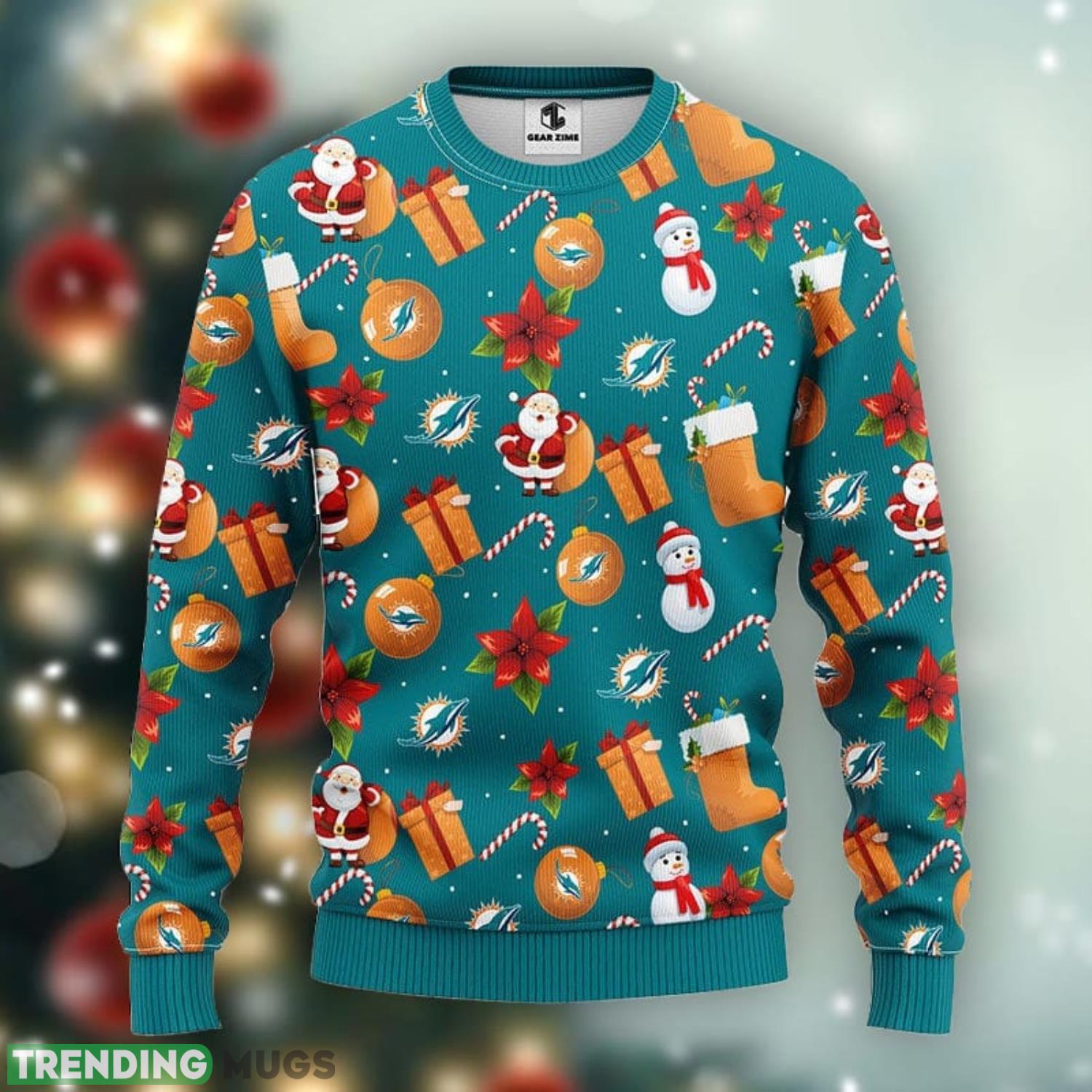 Miami Dolphins Santa Claus Snowman Christmas Ugly Sweater Sport Christmas Gift Ideas Product Photo 1 Miami Dolphins Santa Claus Snowman Christmas Ugly Sweater Sport Christmas Gift Ideas Product Photo 1