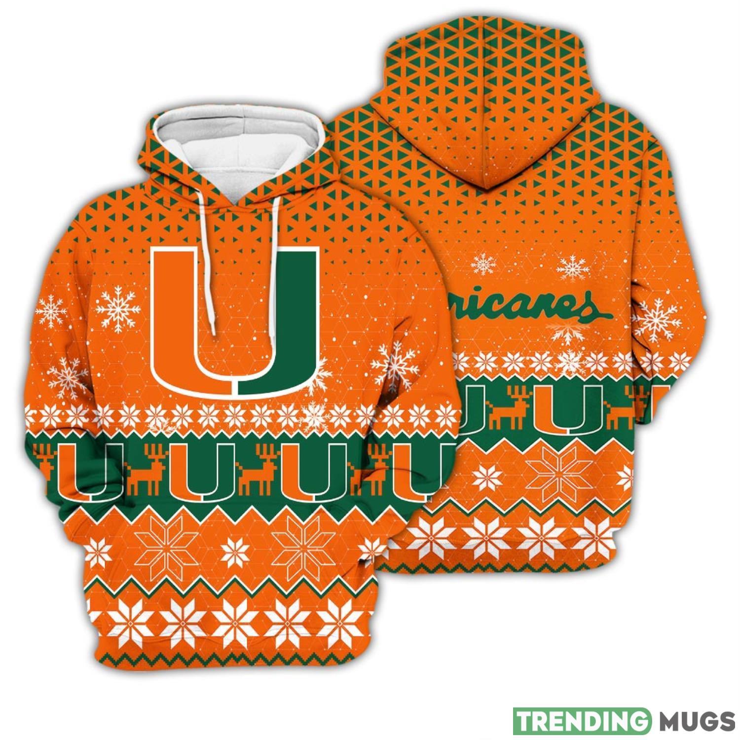 Miami Hurricanes Sports Football American Big Snowflake Pattern Unisex 3D Hoodie Men And Women Christmas Gift Unisex 3D Hoodie Product Photo 1 Miami Hurricanes Sports Football American Big Snowflake Pattern Unisex 3D Hoodie Men And Women Christmas Gift Unisex 3D Hoodie Product Photo 1
