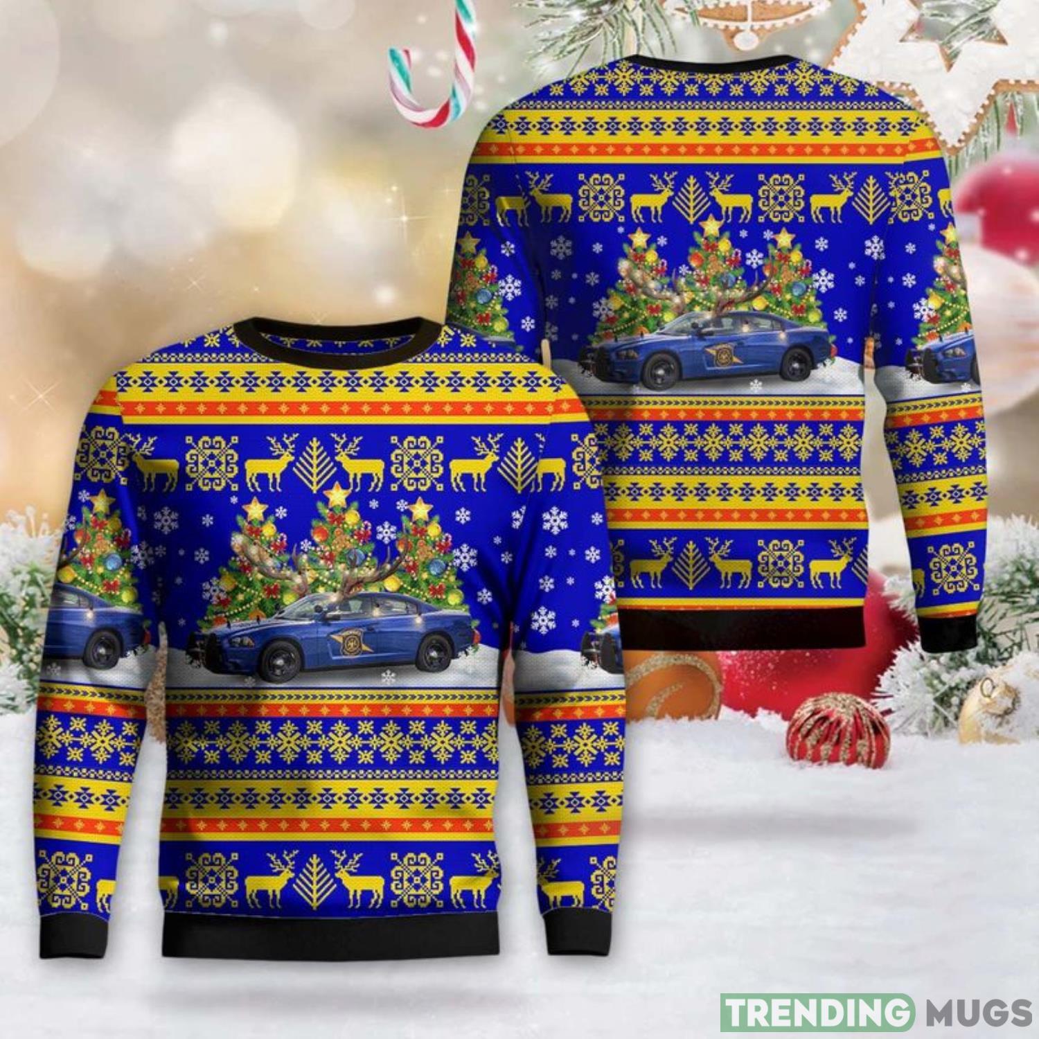 Michigan State Police Dodge Charger AOP Ugly Sweater Men And Women Christmas Gift Product Photo 1 Michigan State Police Dodge Charger AOP Ugly Sweater Men And Women Christmas Gift Product Photo 1