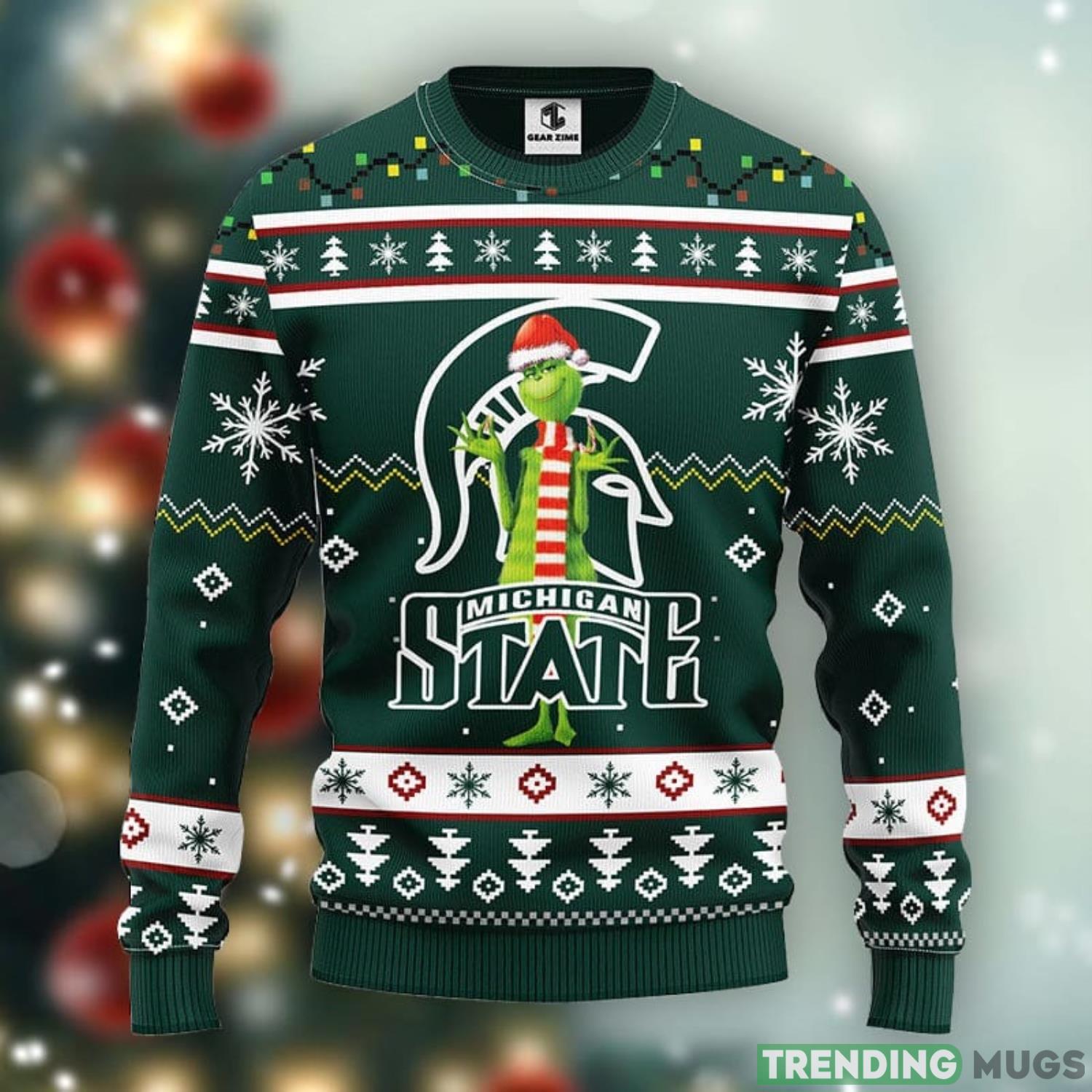 Michigan State Spartans Funny Grinch Christmas Ugly Sweater Cute Christmas Gift Ideas Product Photo 1 Michigan State Spartans Funny Grinch Christmas Ugly Sweater Cute Christmas Gift Ideas Product Photo 1