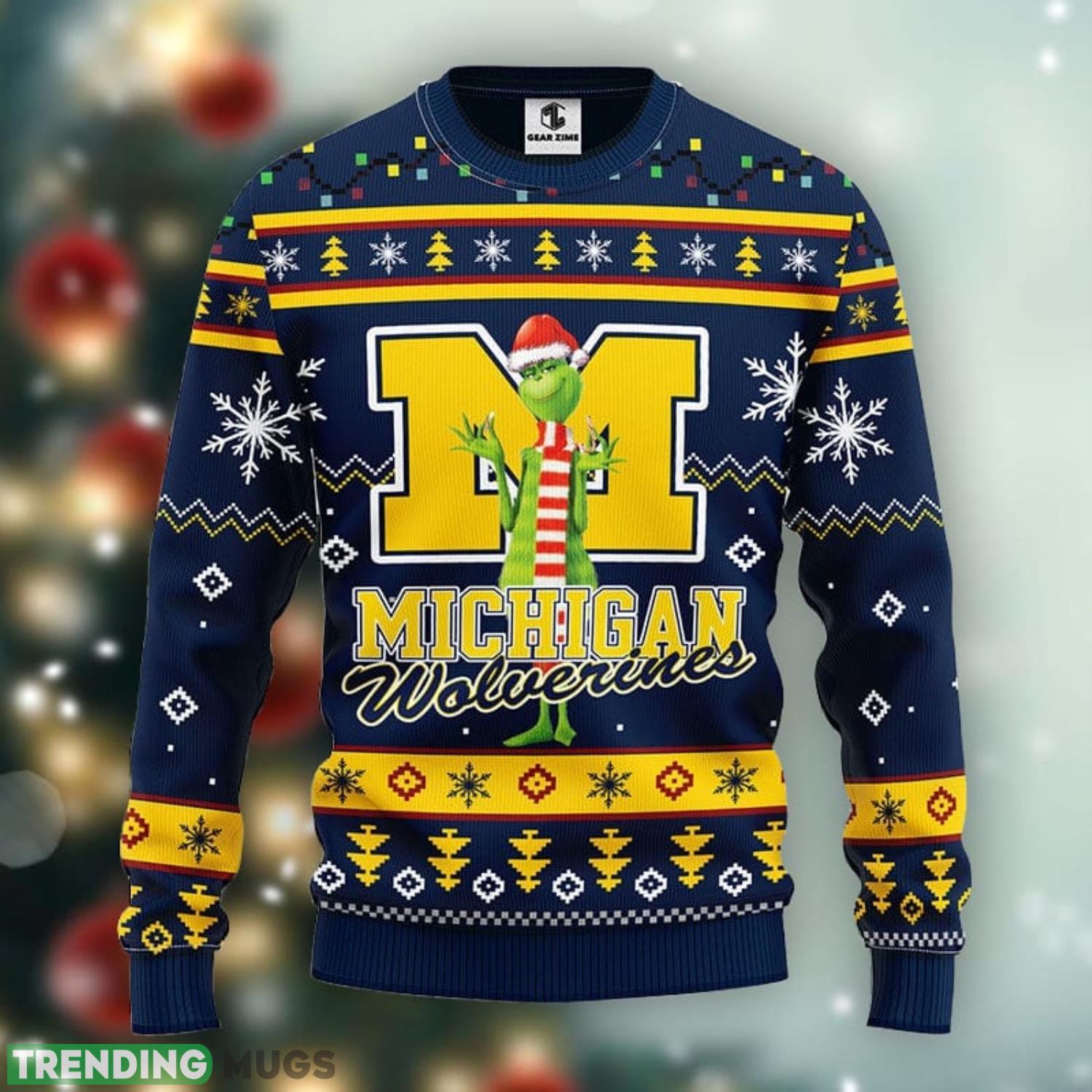 Michigan Wolverines Funny Grinch Christmas Ugly Sweater 3D Christmas Xmas Sweater Product Photo 1 Michigan Wolverines Funny Grinch Christmas Ugly Sweater 3D Christmas Xmas Sweater Product Photo 1