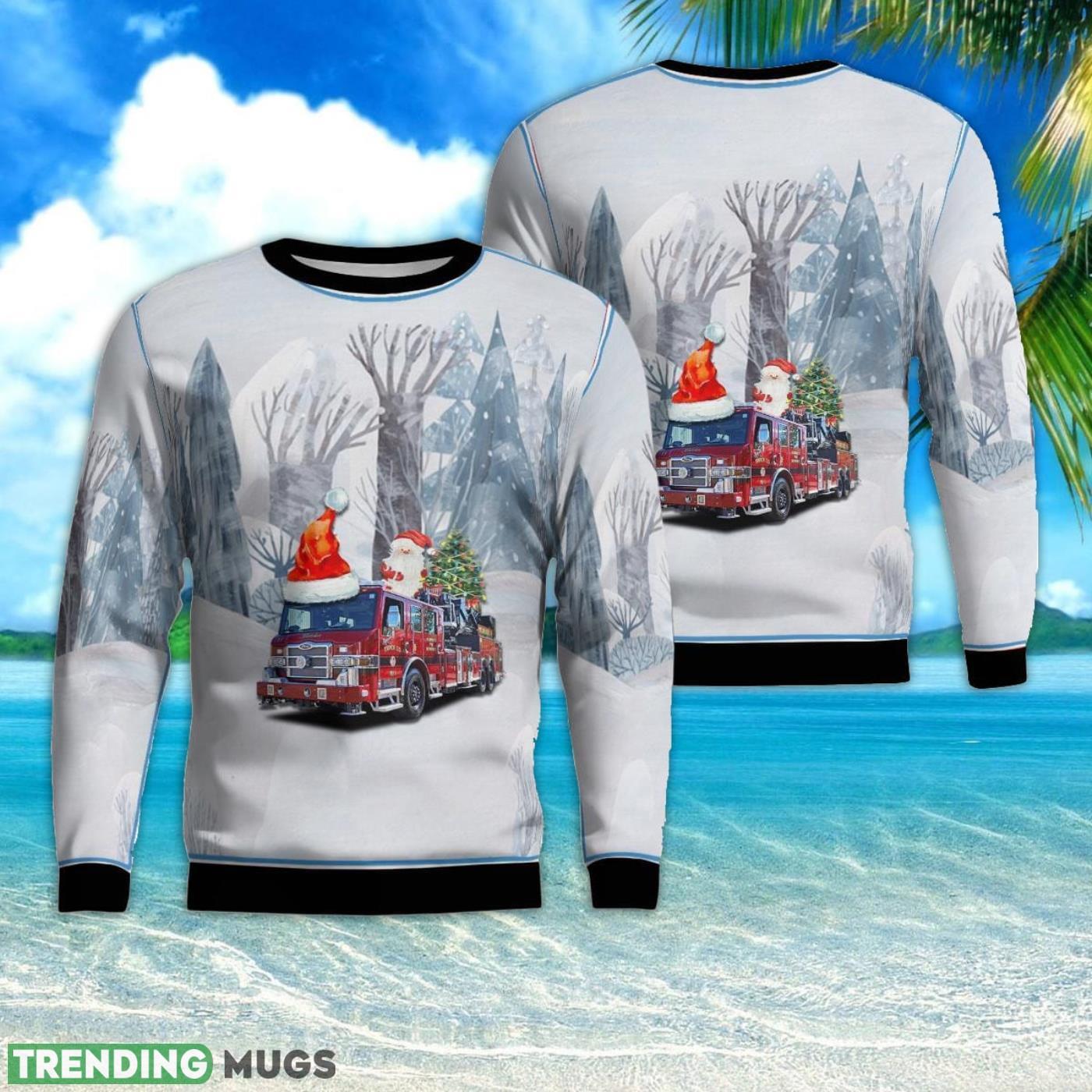 Milwaukee, Wisconsin, Milwaukee Fire Department Christmas 3D Ugly Christmas Sweater Product Photo 1 Milwaukee, Wisconsin, Milwaukee Fire Department Christmas 3D Ugly Christmas Sweater Product Photo 1