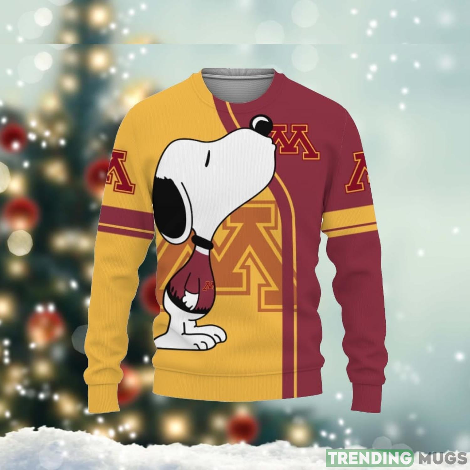 Minnesota Golden Gophers Snoopy Kiss 3D Sweater Unisex Christmas Gift Product Photo 1 Minnesota Golden Gophers Snoopy Kiss 3D Sweater Unisex Christmas Gift Product Photo 1