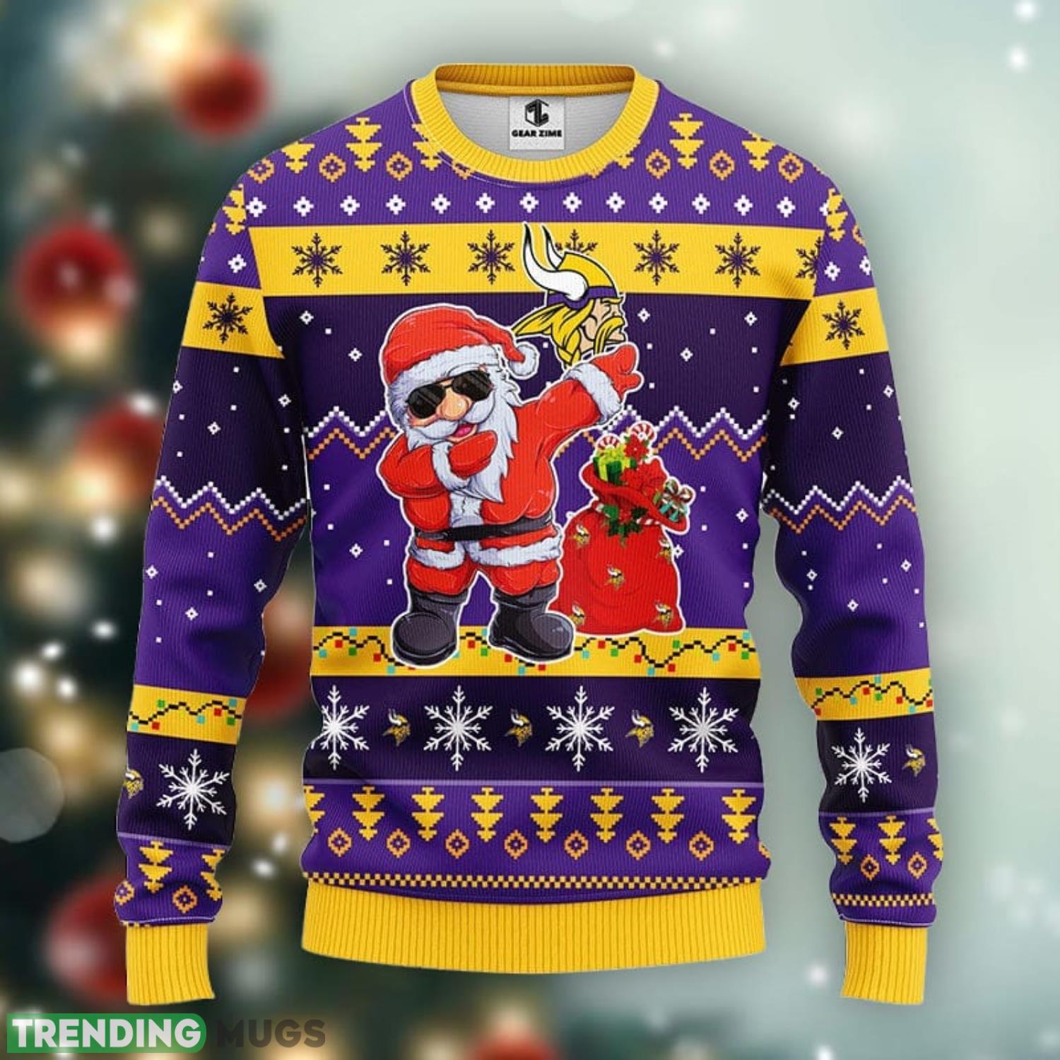 Minnesota Vikings Dabbing Santa Claus Christmas Ugly Sweater Sport Christmas Gift Ideas Product Photo 1 Minnesota Vikings Dabbing Santa Claus Christmas Ugly Sweater Sport Christmas Gift Ideas Product Photo 1