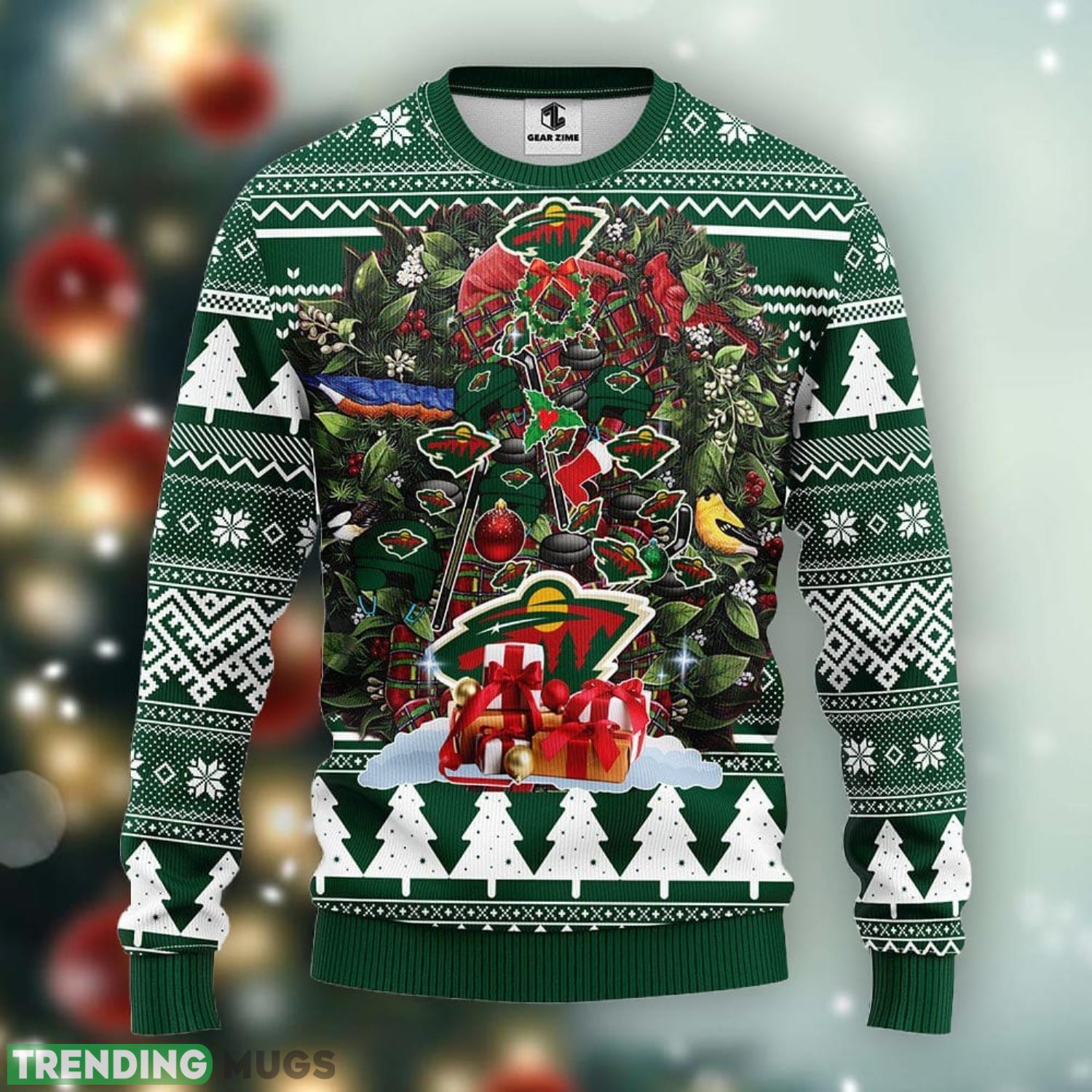 Minnesota Wild Tree Ugly Christmas Sweater Men And Women Sport Fans Gift Product Photo 1 Minnesota Wild Tree Ugly Christmas Sweater Men And Women Sport Fans Gift Product Photo 1