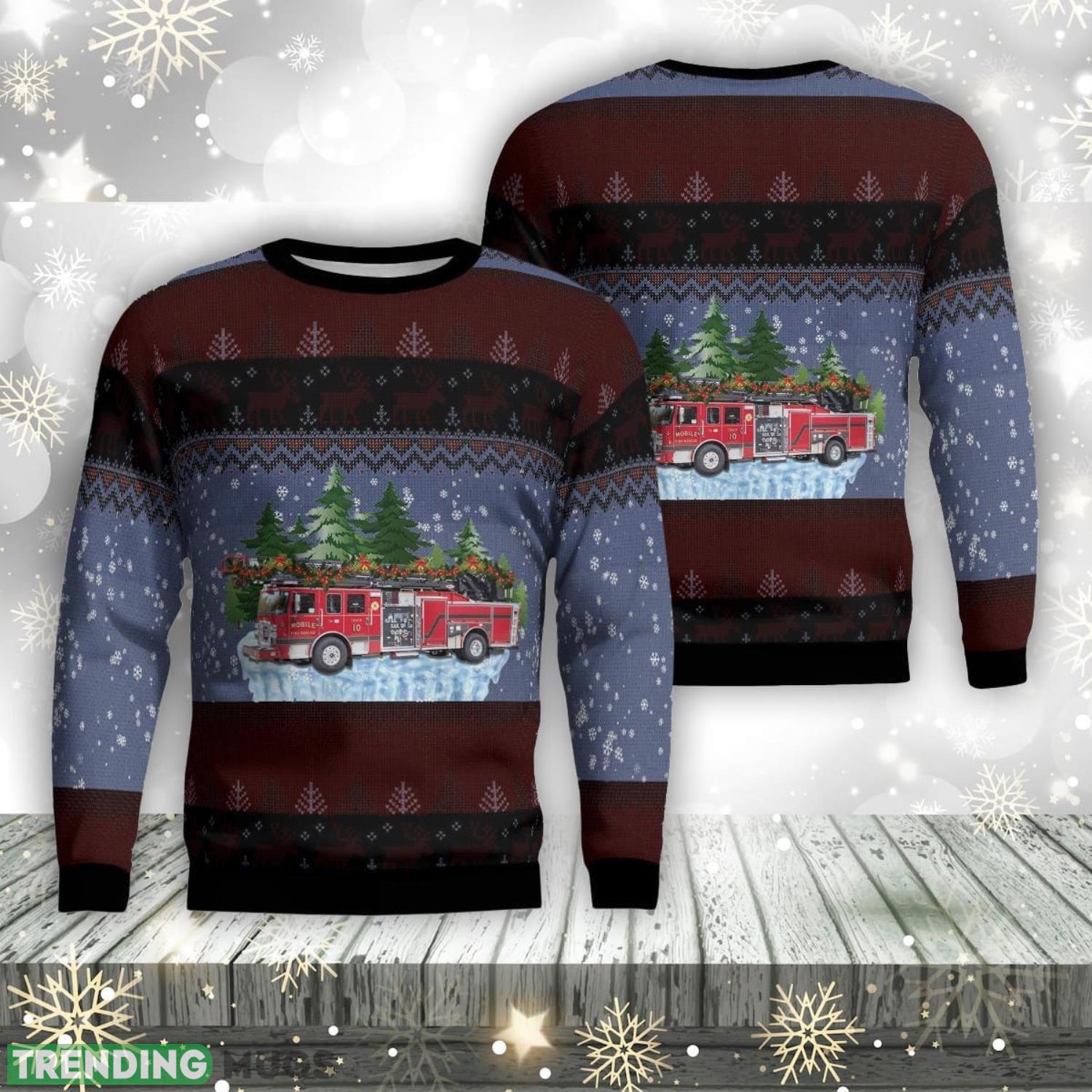 Mobile, Alabama, Mobile Fire-Rescue AOP Ugly Sweater Gift For Christmas Product Photo 1 Mobile, Alabama, Mobile Fire-Rescue AOP Ugly Sweater Gift For Christmas Product Photo 1