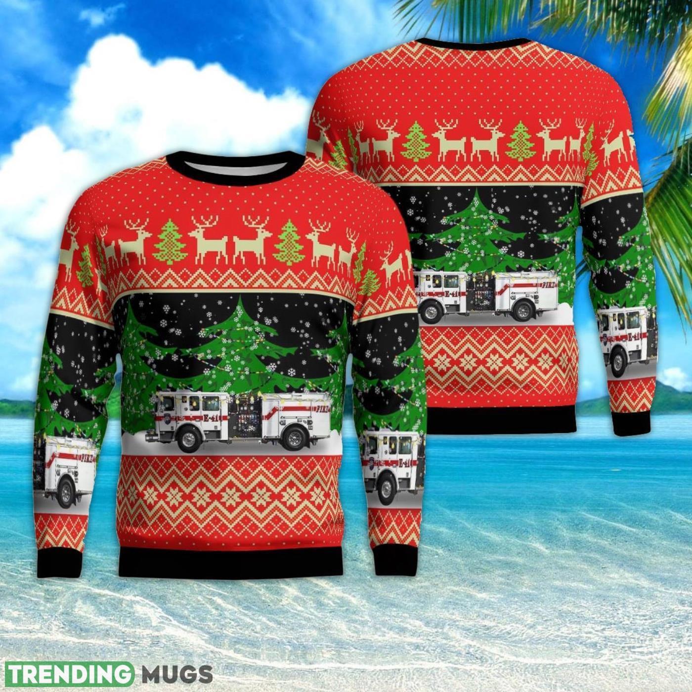 Monroeville, Pennsylvania, Monroeville Volunteer Fire Company #4 AOP 3D Ugly Christmas Sweater Product Photo 1 Monroeville, Pennsylvania, Monroeville Volunteer Fire Company #4 AOP 3D Ugly Christmas Sweater Product Photo 1