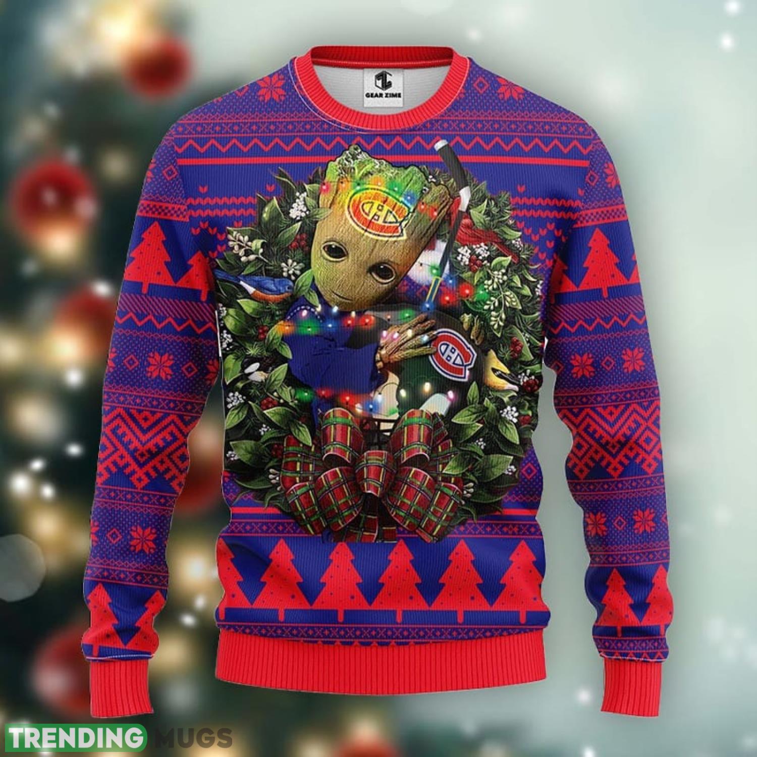 Montreal Canadians Groot Hug Xmas Ugly Christmas Sweater Best Christmas Gift Ideas Product Photo 1 Montreal Canadians Groot Hug Xmas Ugly Christmas Sweater Best Christmas Gift Ideas Product Photo 1
