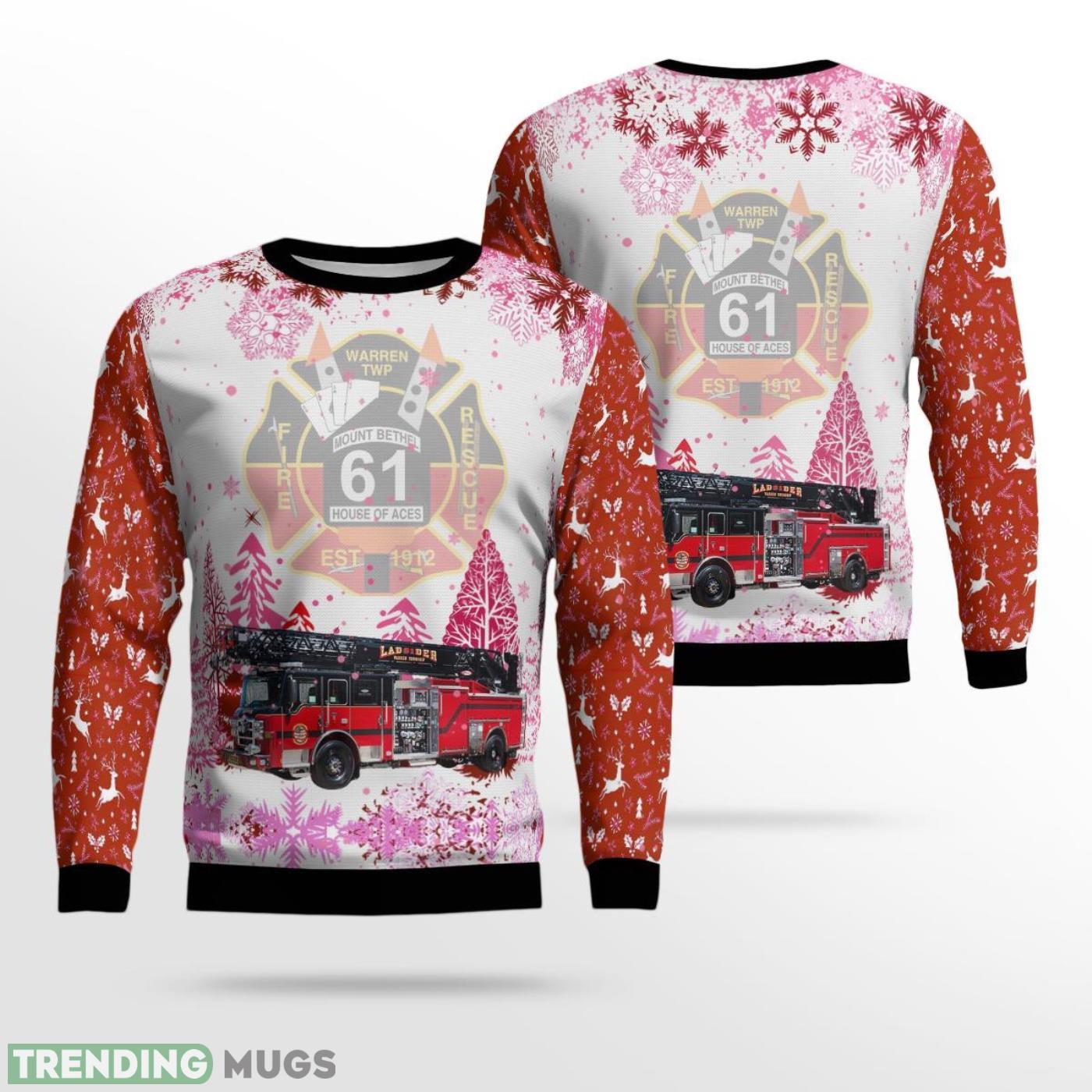 Mt. Bethel Fire Company Christmas AOP Ugly Sweater Product Photo 1 Mt. Bethel Fire Company Christmas AOP Ugly Sweater Product Photo 1