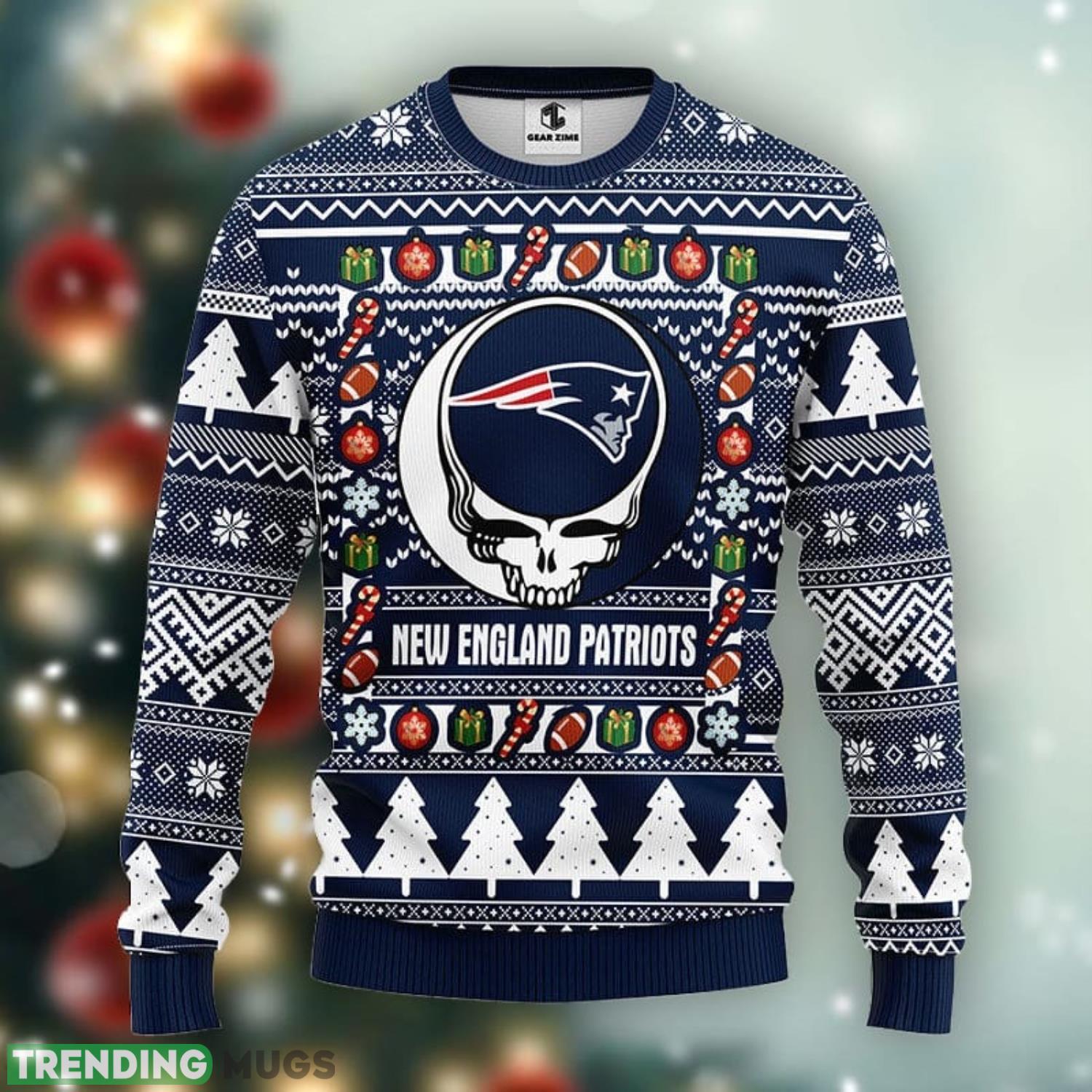 New England Patriots Grateful Dead Ugly Christmas Sweater Men And Women Sport Fans Gift Product Photo 1 New England Patriots Grateful Dead Ugly Christmas Sweater Men And Women Sport Fans Gift Product Photo 1