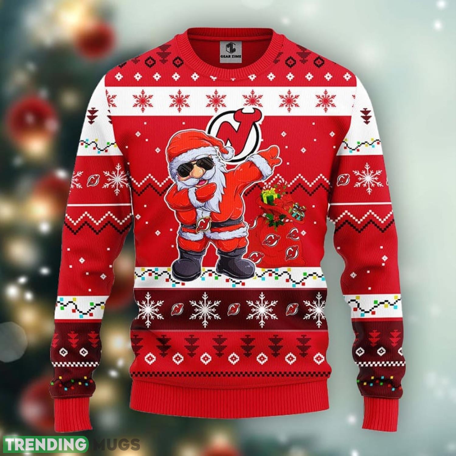New Jersey Devils Dabbing Santa Claus Xmas Ugly Christmas Sweater Best Christmas Gift Ideas Product Photo 1 New Jersey Devils Dabbing Santa Claus Xmas Ugly Christmas Sweater Best Christmas Gift Ideas Product Photo 1