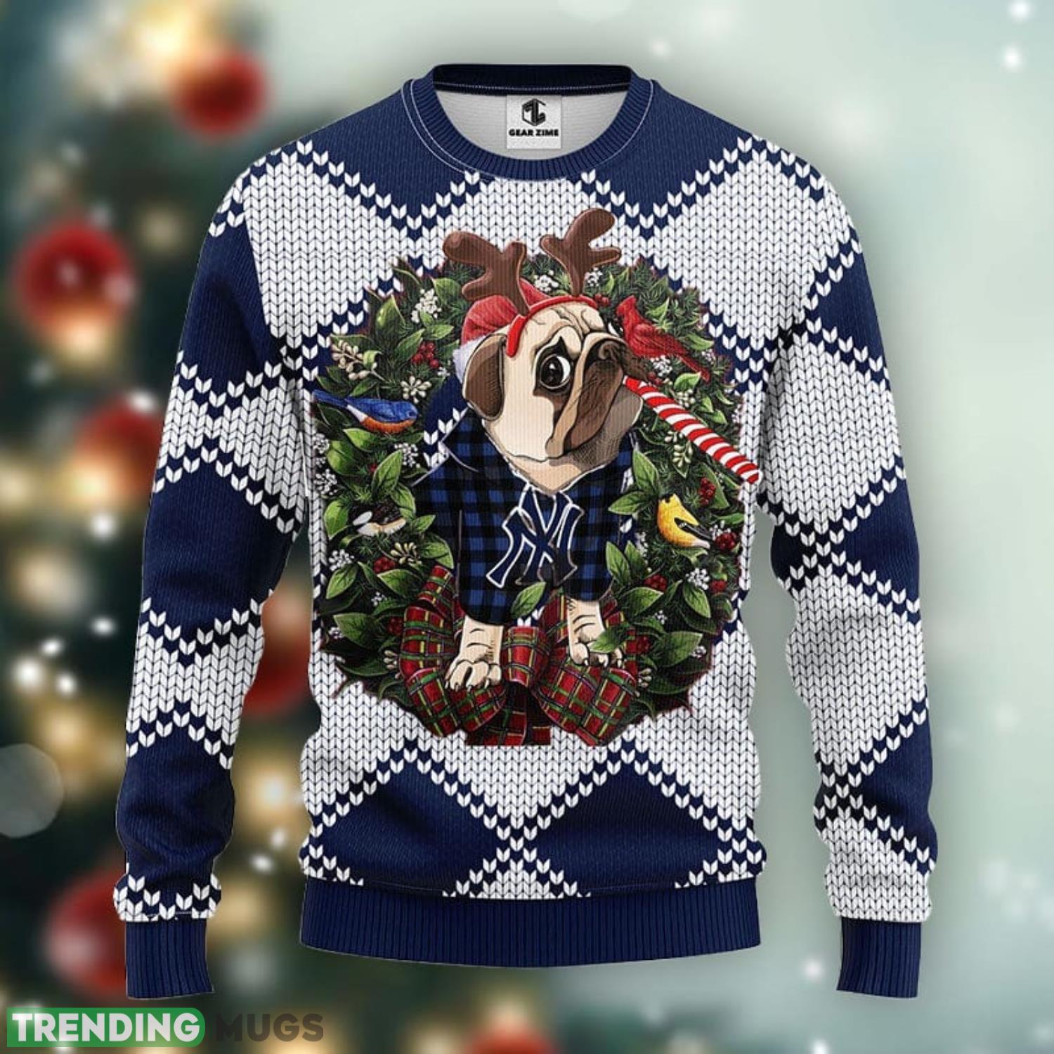 New York Yankees Pub Dog Christmas Ugly Sweater 3D Christmas Xmas Sweater Product Photo 1 New York Yankees Pub Dog Christmas Ugly Sweater 3D Christmas Xmas Sweater Product Photo 1