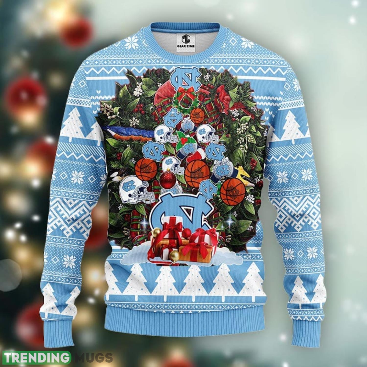 North Carolina Tar Heels Tree Ugly Christmas Sweater Xmas Christmas Holiday Gift For Fans Product Photo 1 North Carolina Tar Heels Tree Ugly Christmas Sweater Xmas Christmas Holiday Gift For Fans Product Photo 1