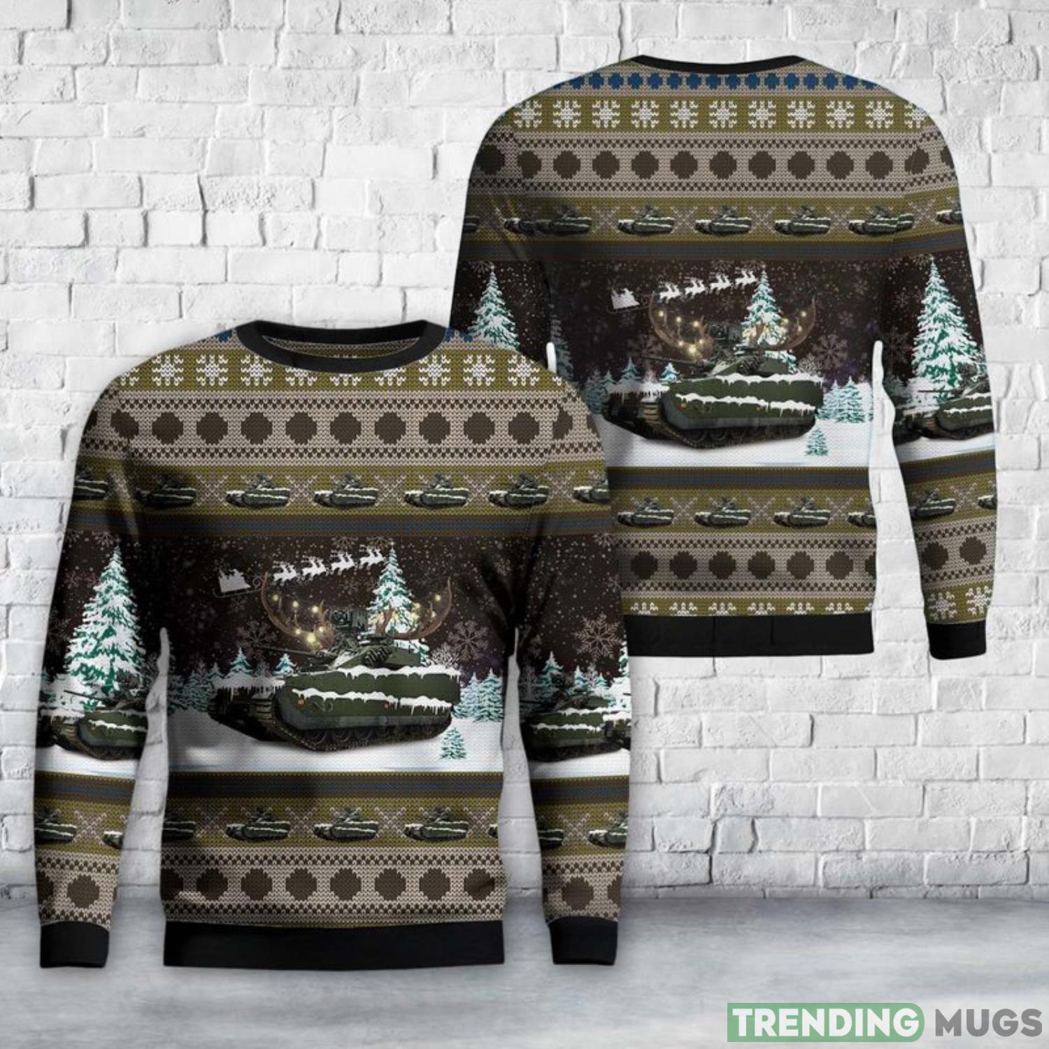 Norwegian Army CV90 Infantry Fighting Vehicle Christmas AOP Sweater Christmas Gift Sweater Product Photo 1 Norwegian Army CV90 Infantry Fighting Vehicle Christmas AOP Sweater Christmas Gift Sweater Product Photo 1