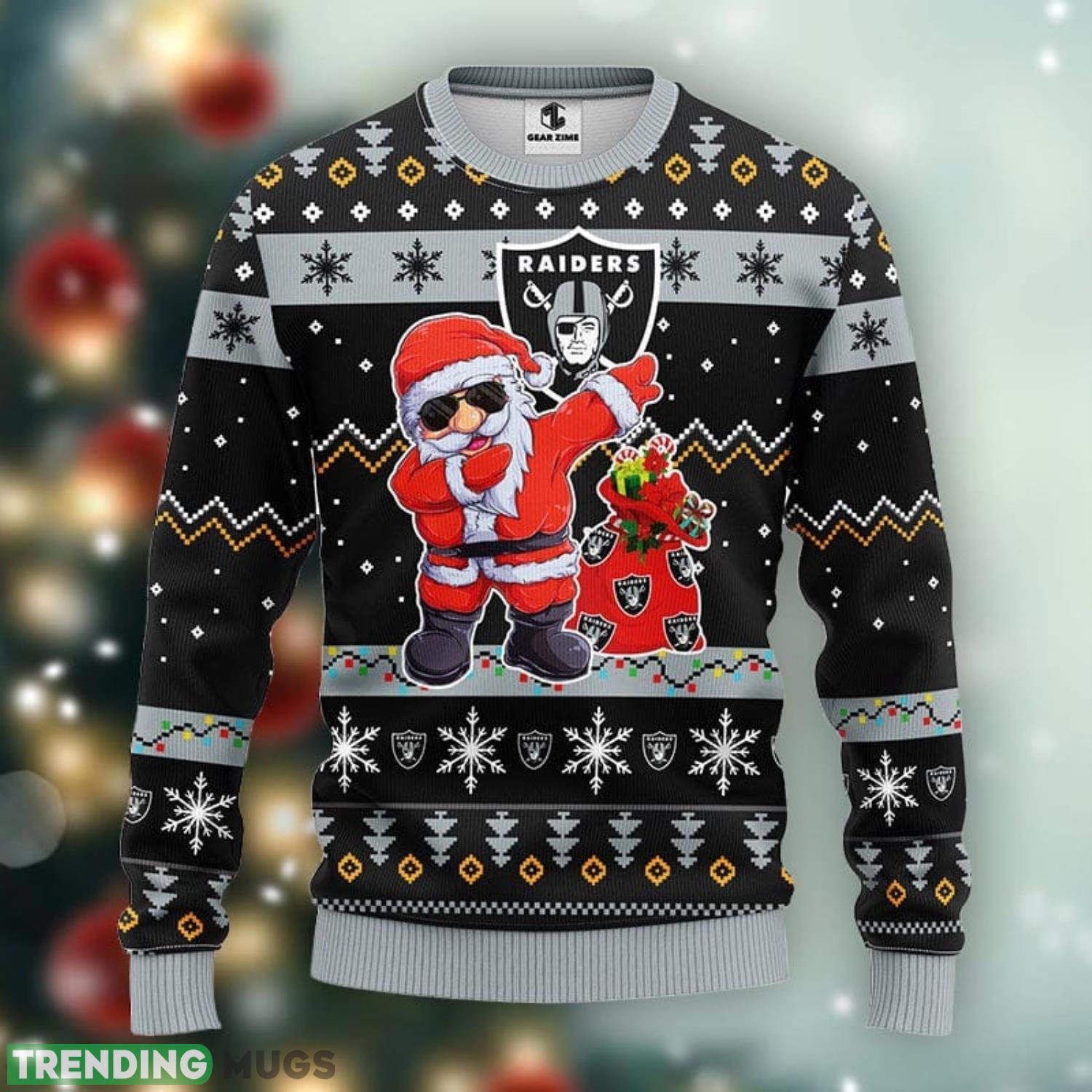Oakland Raiders Dabbing Santa Claus Xmas Ugly Christmas Sweater Best Christmas Gift Ideas Product Photo 1 Oakland Raiders Dabbing Santa Claus Xmas Ugly Christmas Sweater Best Christmas Gift Ideas Product Photo 1