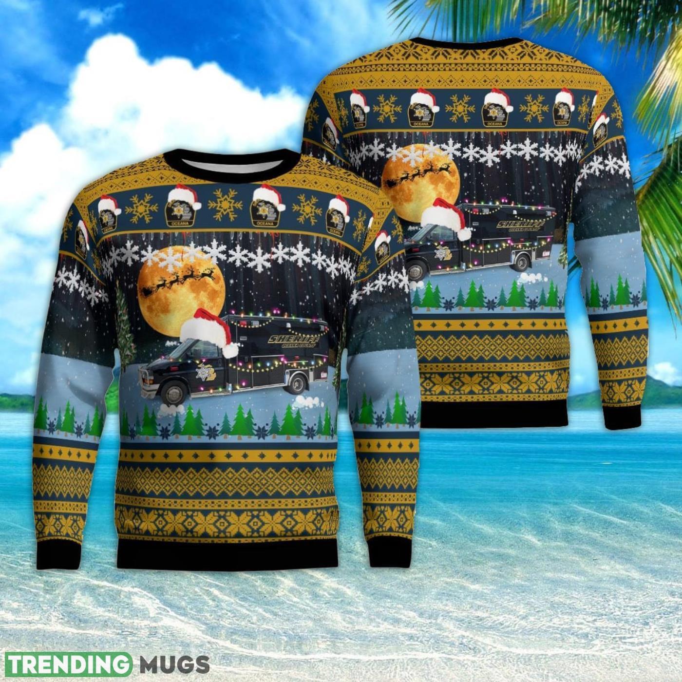 Oceana County Sheriff, Hart, Michigan Christmas AOP 3D Ugly Christmas Sweater Product Photo 1 Oceana County Sheriff, Hart, Michigan Christmas AOP 3D Ugly Christmas Sweater Product Photo 1