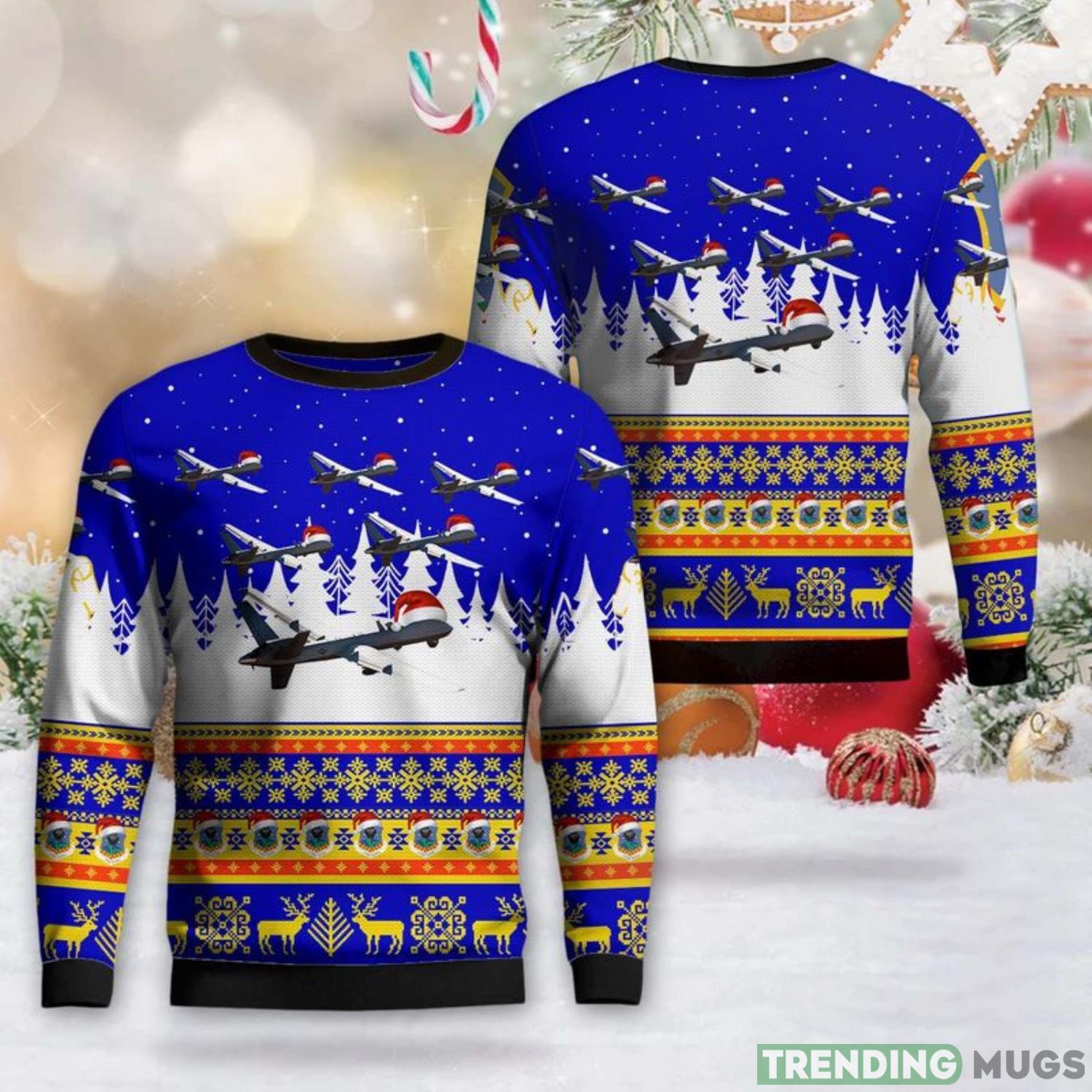 Ohio Air National Guard 178th Wing General Atomics MQ-9 Reaper Christmas Sweater Gift For Christmas Holiday Product Photo 1 Ohio Air National Guard 178th Wing General Atomics MQ-9 Reaper Christmas Sweater Gift For Christmas Holiday Product Photo 1