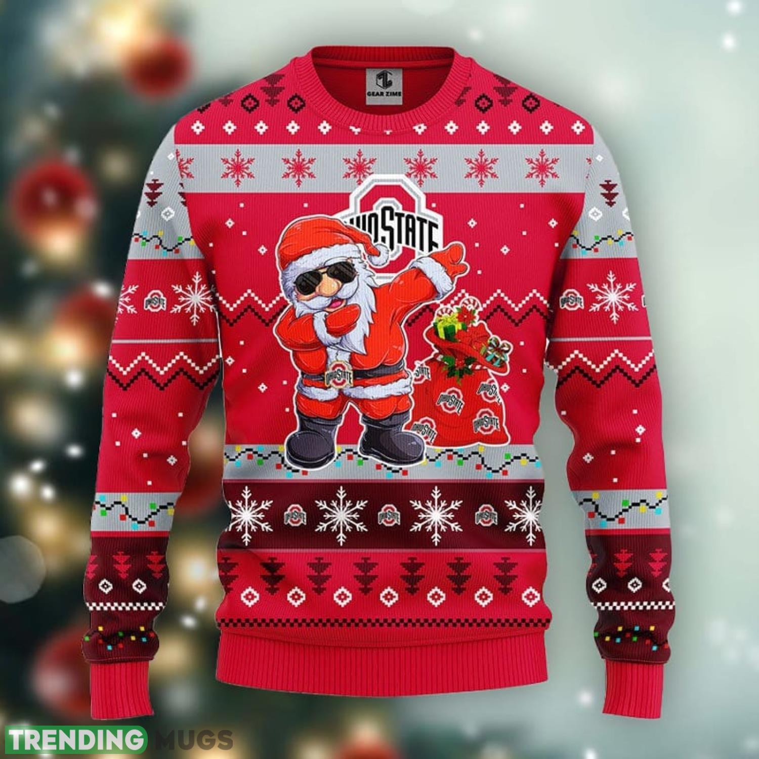 Ohio State Buckeyes Dabbing Santa Claus Ugly Christmas Sweater For Sport Fans Christmas Gift Product Photo 1 Ohio State Buckeyes Dabbing Santa Claus Ugly Christmas Sweater For Sport Fans Christmas Gift Product Photo 1
