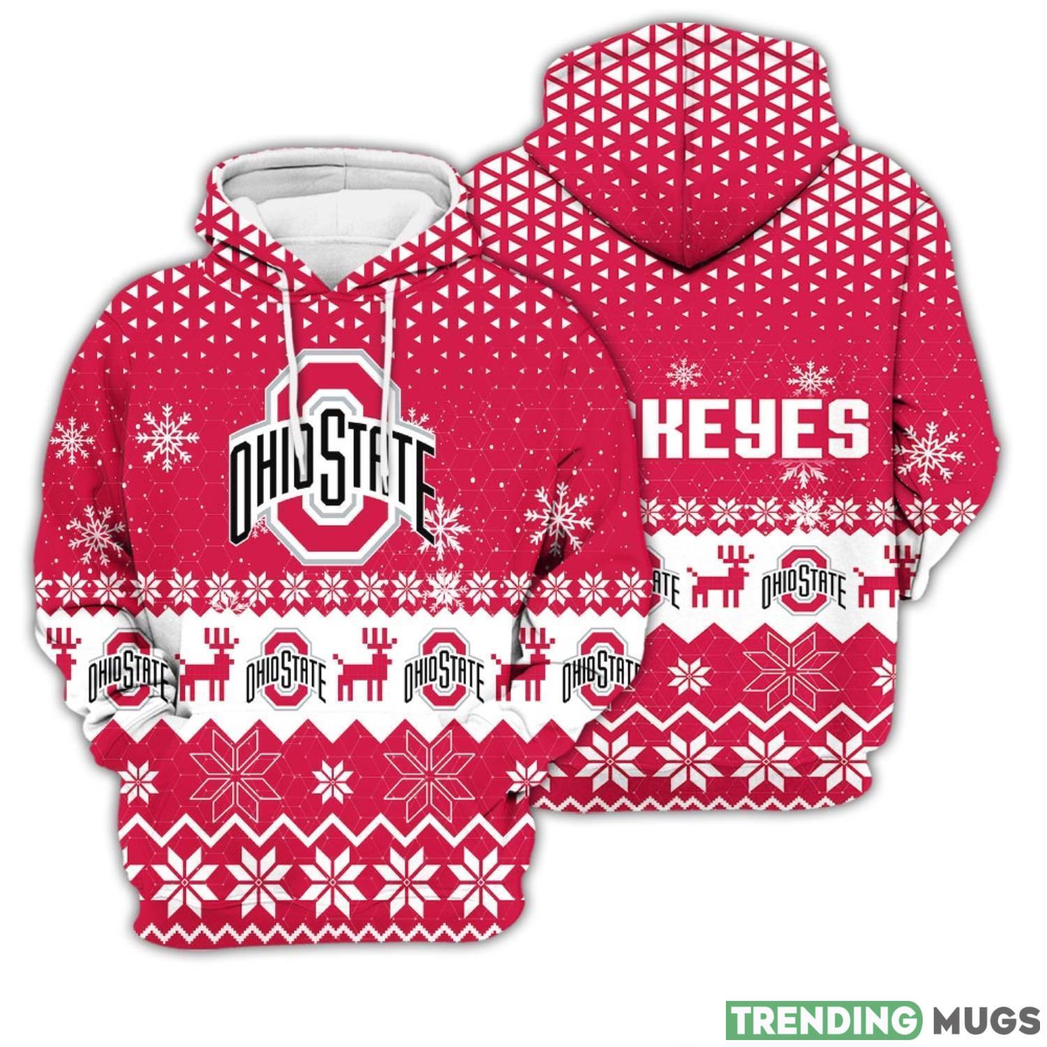 Ohio State Buckeyes Sports Football American Big Snowflake Pattern Unisex 3D Hoodie Men And Women Christmas Gift Unisex 3D Hoodie Product Photo 1 Ohio State Buckeyes Sports Football American Big Snowflake Pattern Unisex 3D Hoodie Men And Women Christmas Gift Unisex 3D Hoodie Product Photo 1