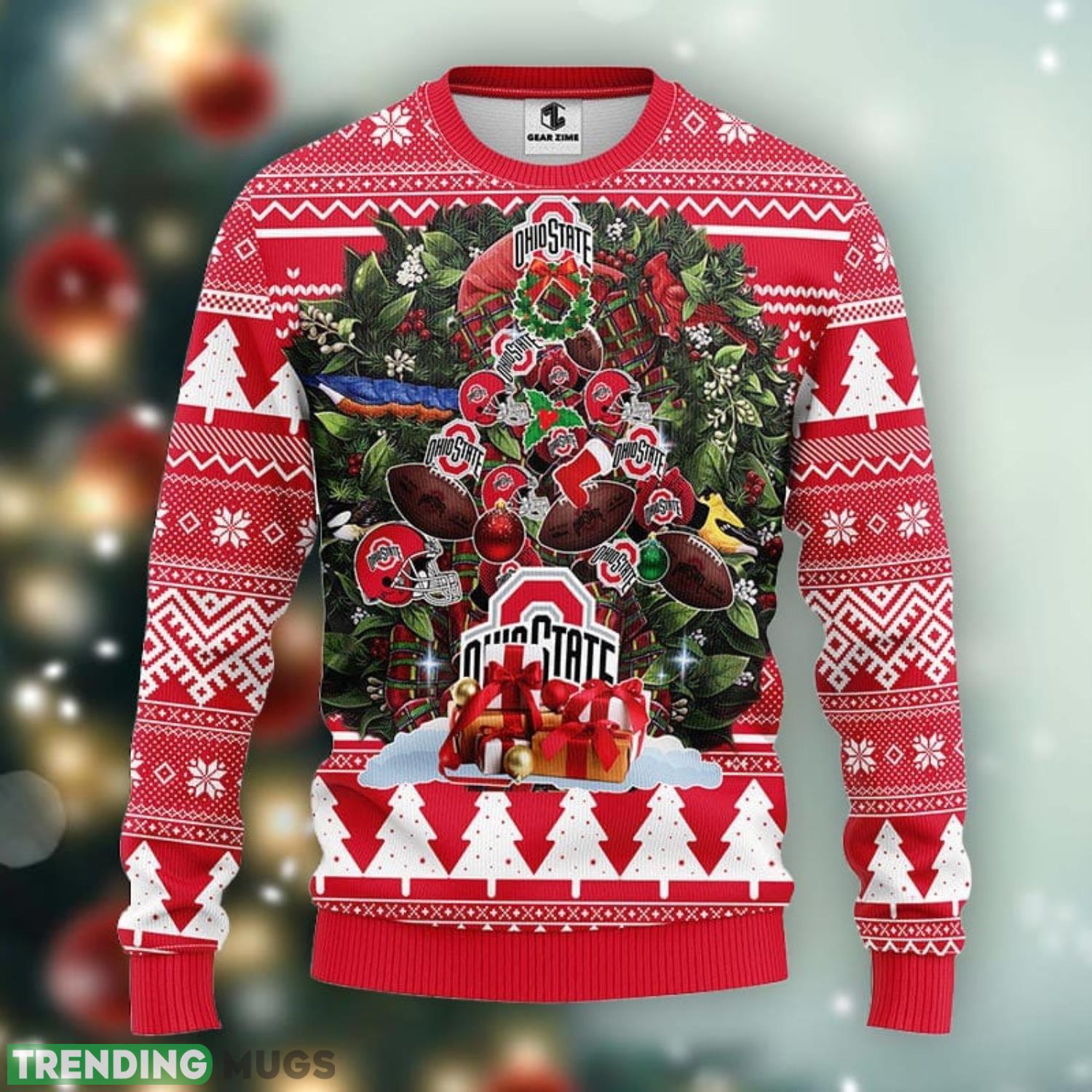 Ohio State Buckeyes Tree Ball Christmas Ugly Sweater Sport Christmas Gift Ideas Product Photo 1 Ohio State Buckeyes Tree Ball Christmas Ugly Sweater Sport Christmas Gift Ideas Product Photo 1
