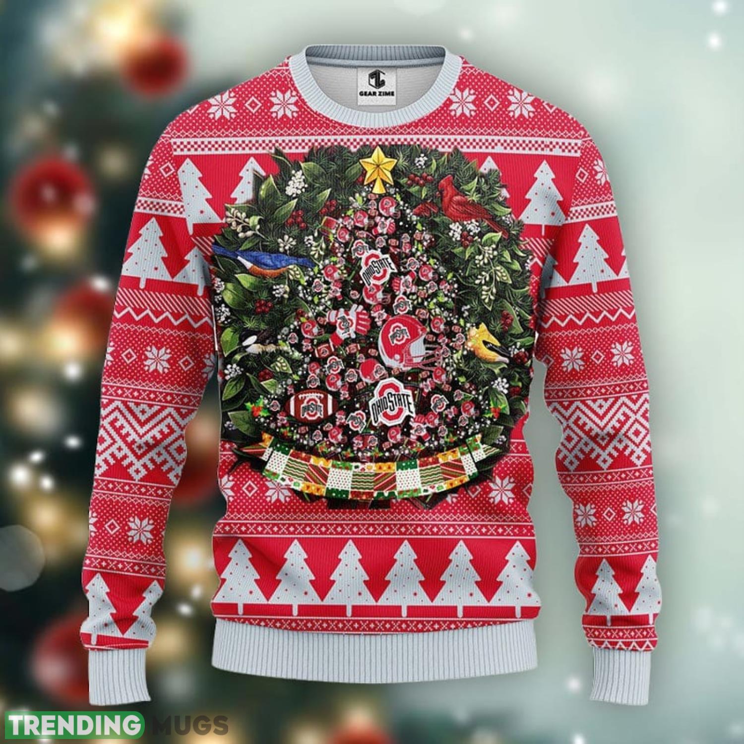 Ohio State Buckeyes Tree Ugly Christmas Sweater Sport Christmas Gift Ideas Product Photo 1 Ohio State Buckeyes Tree Ugly Christmas Sweater Sport Christmas Gift Ideas Product Photo 1
