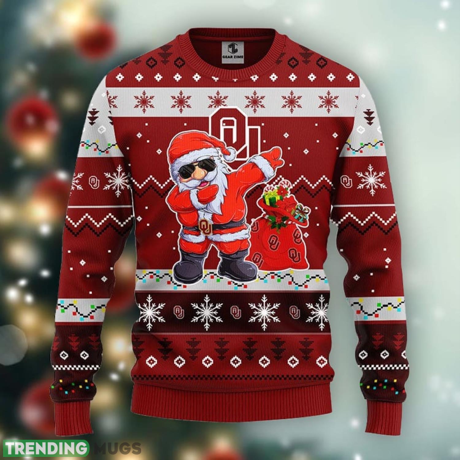 Oklahoma Sooners Dabbing Santa Claus Christmas Ugly Sweater Sport Christmas Gift Ideas Product Photo 1 Oklahoma Sooners Dabbing Santa Claus Christmas Ugly Sweater Sport Christmas Gift Ideas Product Photo 1