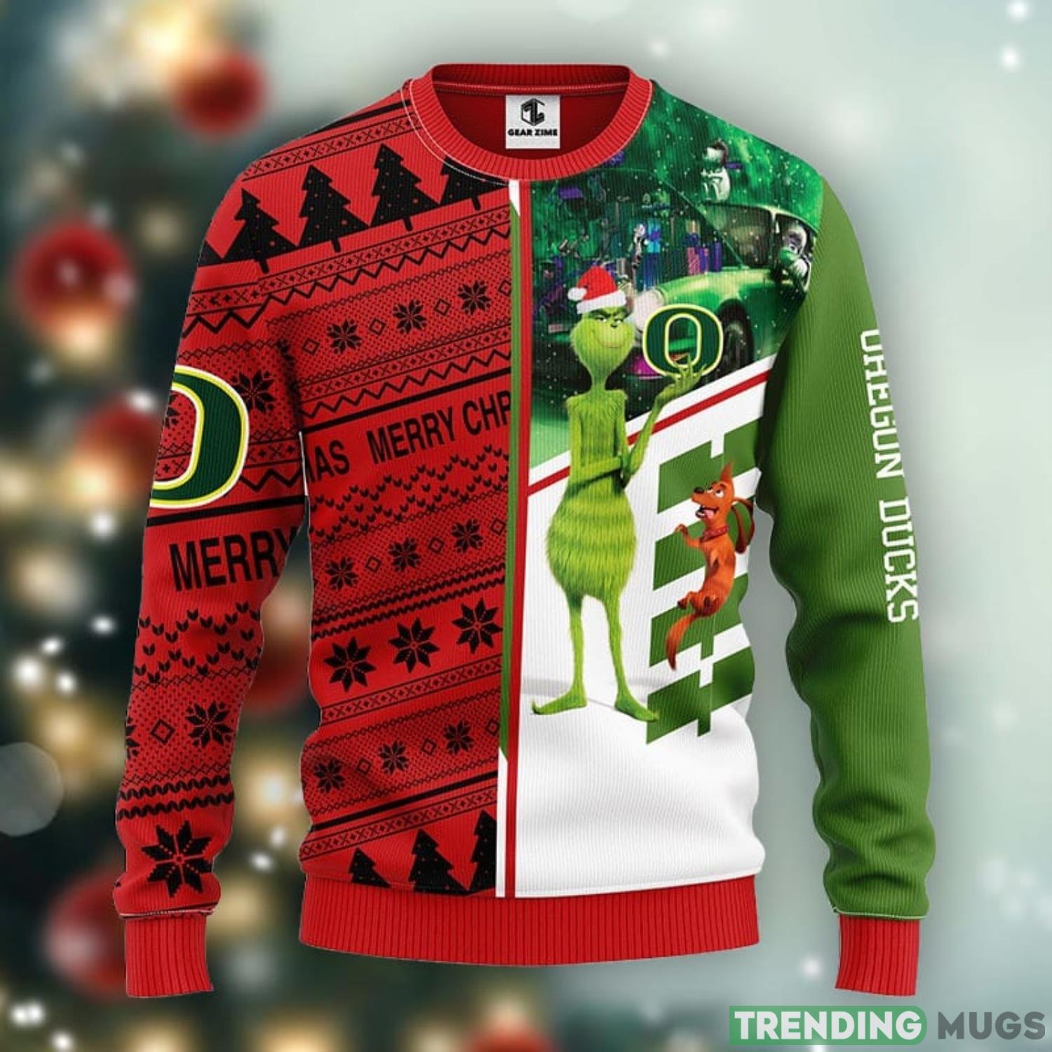 Oregon Ducks Grinch and Scooby-doo Christmas Ugly Sweater Cute Christmas Gift Ideas Product Photo 1 Oregon Ducks Grinch and Scooby-doo Christmas Ugly Sweater Cute Christmas Gift Ideas Product Photo 1