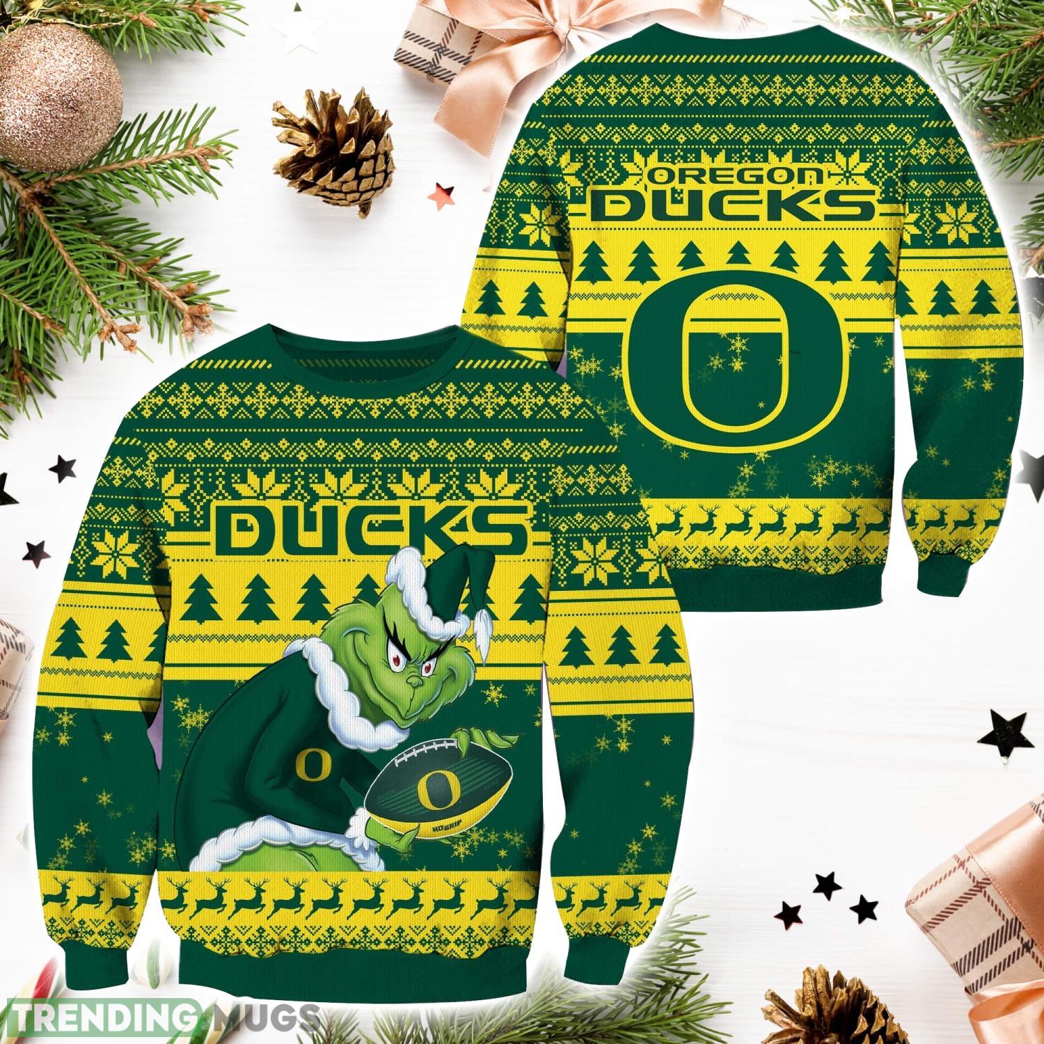 Oregon Ducks NCAA Grinch Hug Logo Ugly Christmas Sweater Special Christmas Gift For Fans Product Photo 1 Oregon Ducks NCAA Grinch Hug Logo Ugly Christmas Sweater Special Christmas Gift For Fans Product Photo 1