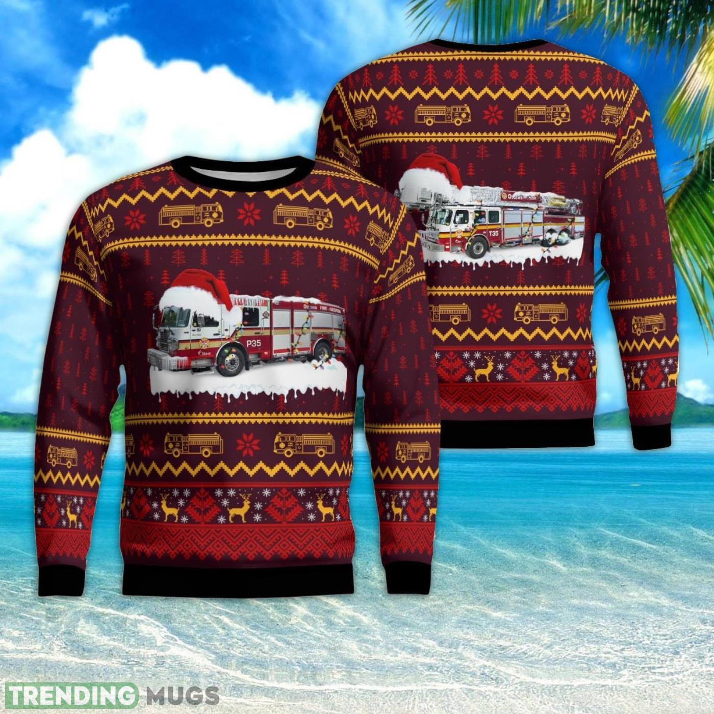 OTTAWA FIRE SERVICES Christmas 3D Ugly Christmas Sweater Product Photo 1 OTTAWA FIRE SERVICES Christmas 3D Ugly Christmas Sweater Product Photo 1