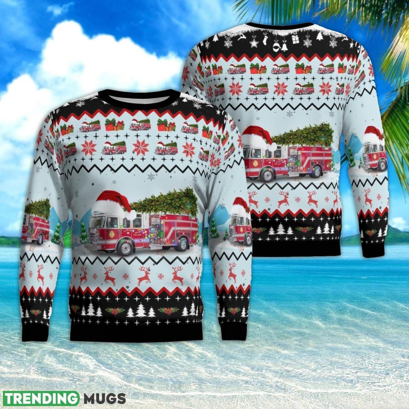 Pella, Iowa, Pella Fire Department AOP 3D Ugly Christmas Sweater Product Photo 1 Pella, Iowa, Pella Fire Department AOP 3D Ugly Christmas Sweater Product Photo 1