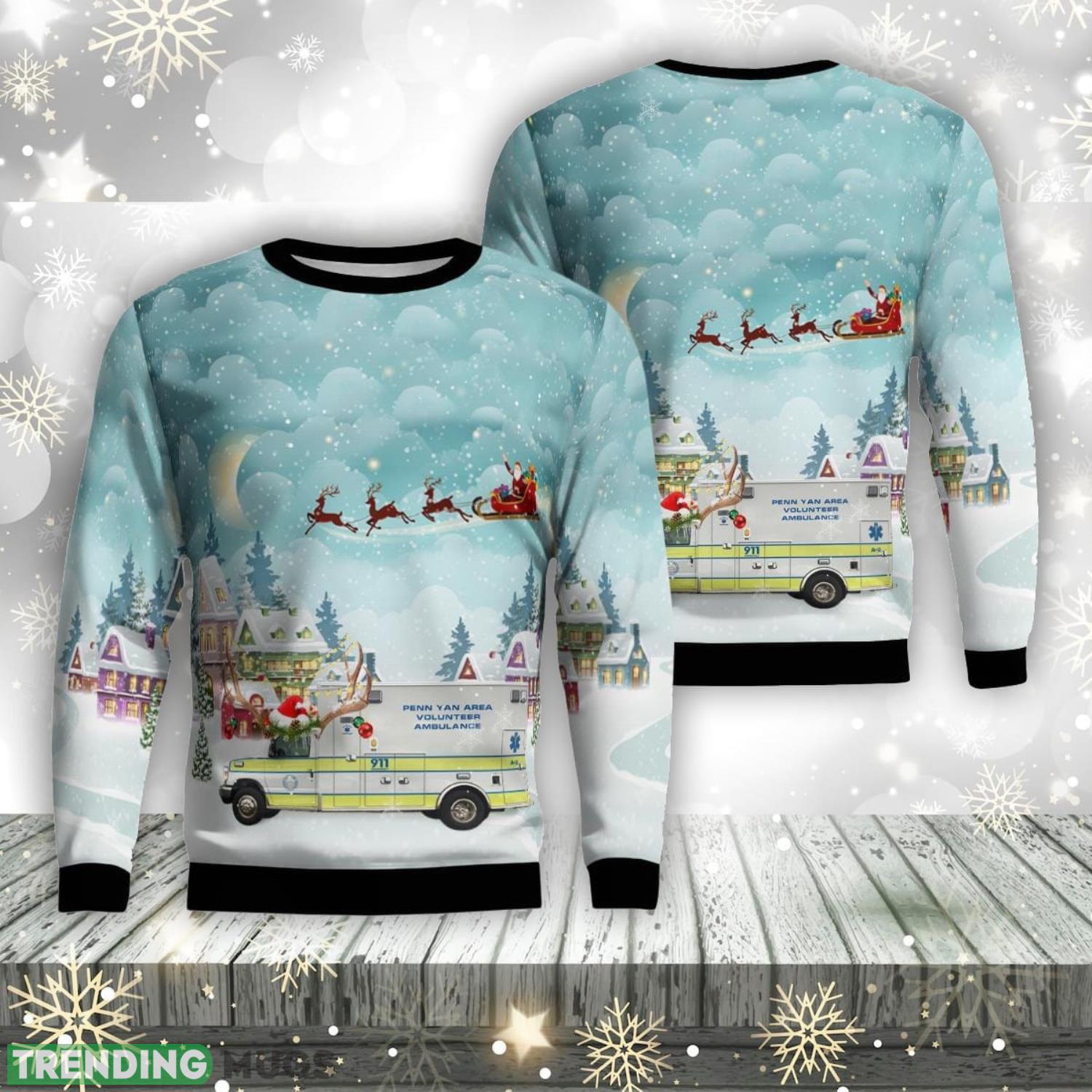 Penn Yan Area Vol. Ambulance Corps, Penn Yan, New York Christmas AOP Ugly Sweater Xmas Christmas Gift Product Photo 1 Penn Yan Area Vol. Ambulance Corps, Penn Yan, New York Christmas AOP Ugly Sweater Xmas Christmas Gift Product Photo 1