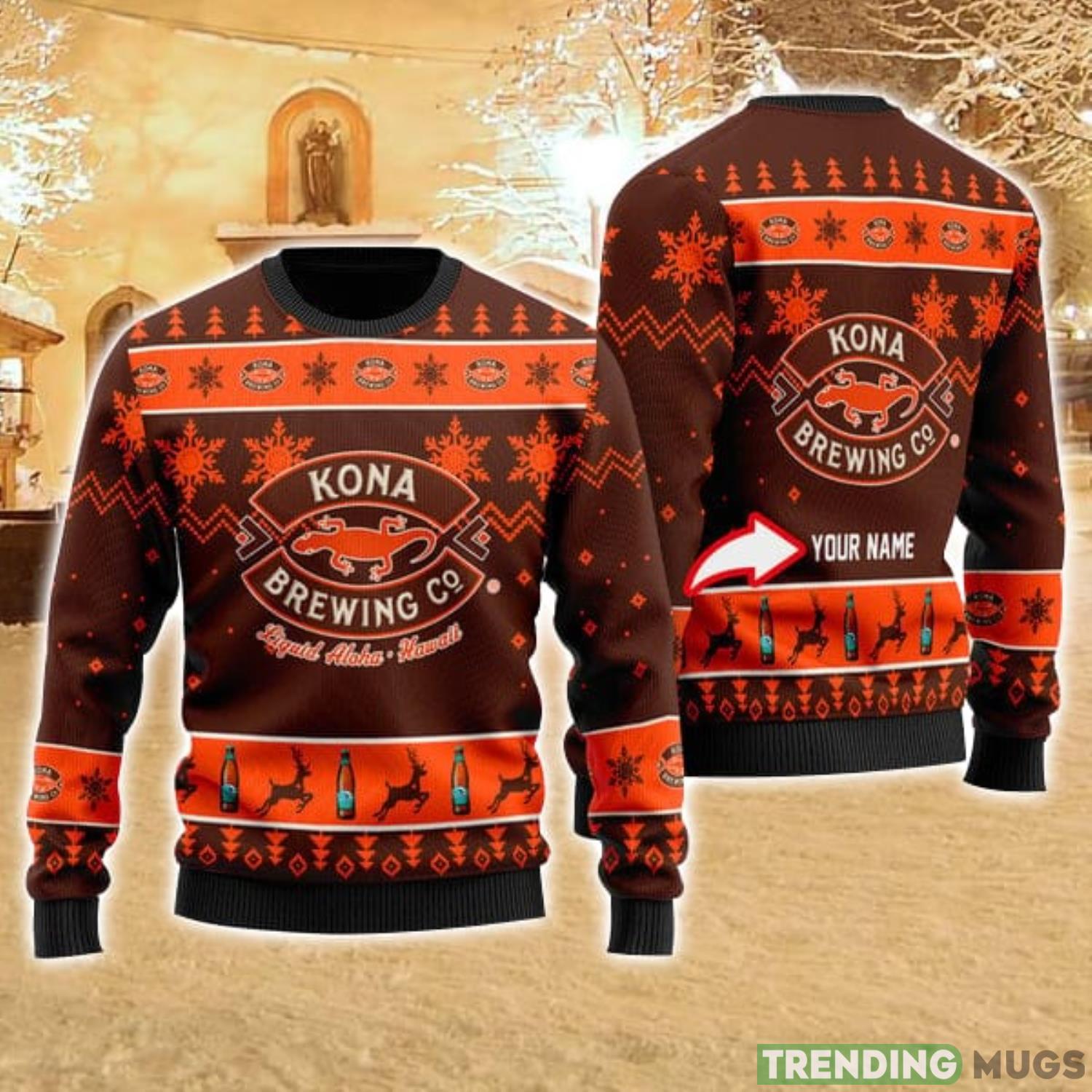 Personalized Name Funny Kona Brewing 3D Ugly Christmas Sweater Christmas Gift Ideas Family Gift Product Photo 1 Personalized Name Funny Kona Brewing 3D Ugly Christmas Sweater Christmas Gift Ideas Family Gift Product Photo 1