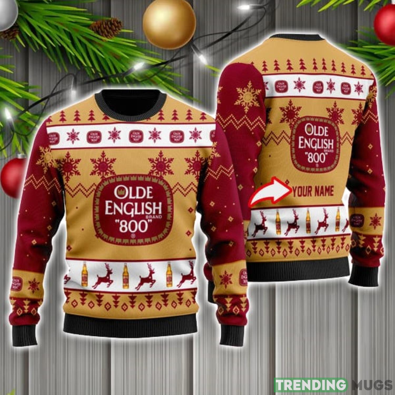 Personalized Name Funny Olde English 800 Ugly Christmas Sweater Christmas Gift Ideas Product Photo 1 Personalized Name Funny Olde English 800 Ugly Christmas Sweater Christmas Gift Ideas Product Photo 1