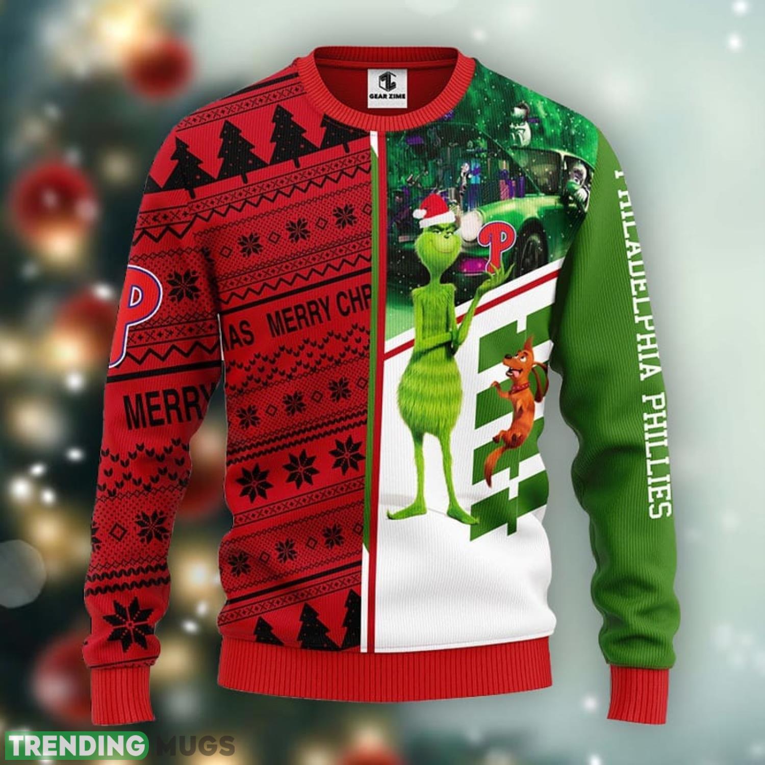 Philadelphia Phillies Grinch & Scooby-doo Christmas Ugly Sweater Sport Christmas Gift Ideas Product Photo 1 Philadelphia Phillies Grinch & Scooby-doo Christmas Ugly Sweater Sport Christmas Gift Ideas Product Photo 1