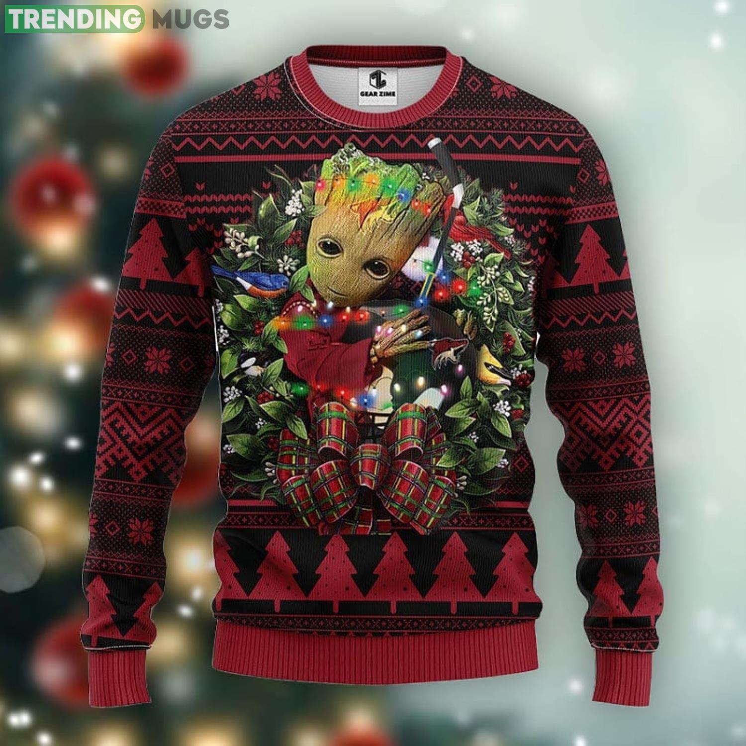 Phoenix Coyotes Groot Hug Xmas Ugly Christmas Sweater Best Christmas Gift Ideas Product Photo 1