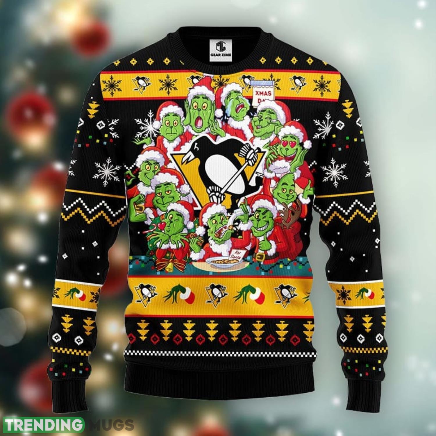 Pittsburgh Penguins 12 Grinch Xmas Day Ugly Christmas Sweater For Sport Fans Christmas Gift Product Photo 1 Pittsburgh Penguins 12 Grinch Xmas Day Ugly Christmas Sweater For Sport Fans Christmas Gift Product Photo 1