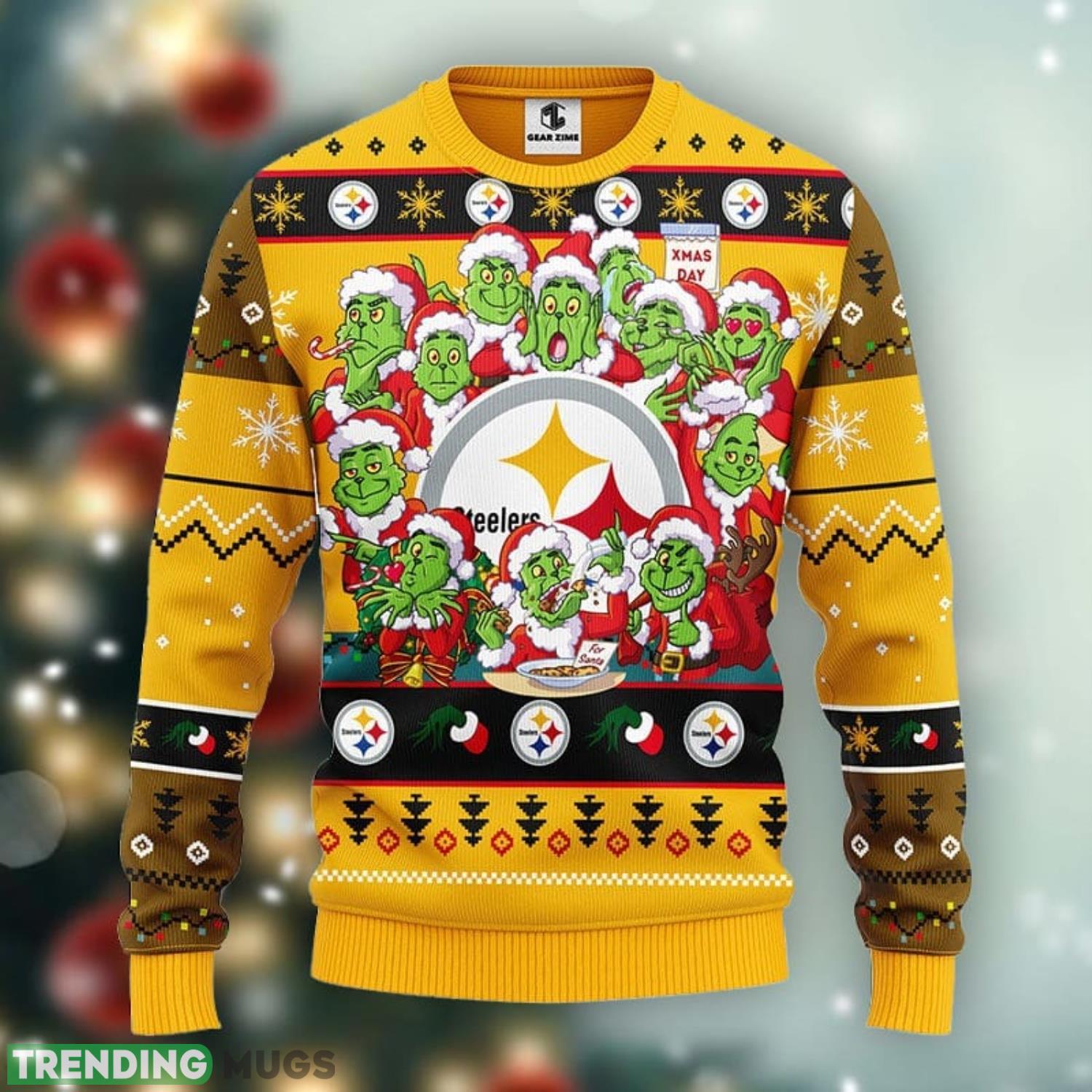 Pittsburgh Steelers 12 Grinch Xmas Day Ugly Christmas Sweater For Sport Fans Christmas Gift Product Photo 1 Pittsburgh Steelers 12 Grinch Xmas Day Ugly Christmas Sweater For Sport Fans Christmas Gift Product Photo 1