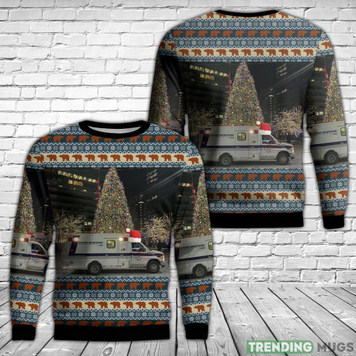 Romulus, Michigan, Rapid Response EMS AOP Ugly Sweater Men And Women Christmas Gift Product Photo 1 Romulus, Michigan, Rapid Response EMS AOP Ugly Sweater Men And Women Christmas Gift Product Photo 1