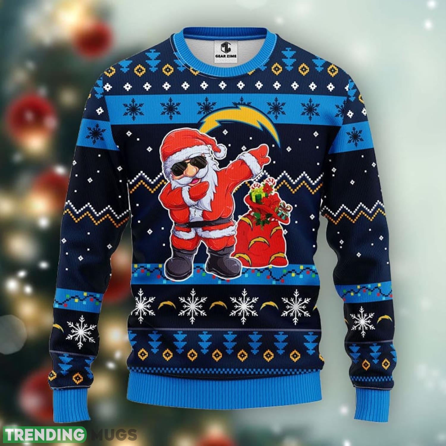 San Diego Chargers Dabbing Santa Claus Ugly Christmas Sweater For Sport Fans Christmas Gift Product Photo 1 San Diego Chargers Dabbing Santa Claus Ugly Christmas Sweater For Sport Fans Christmas Gift Product Photo 1