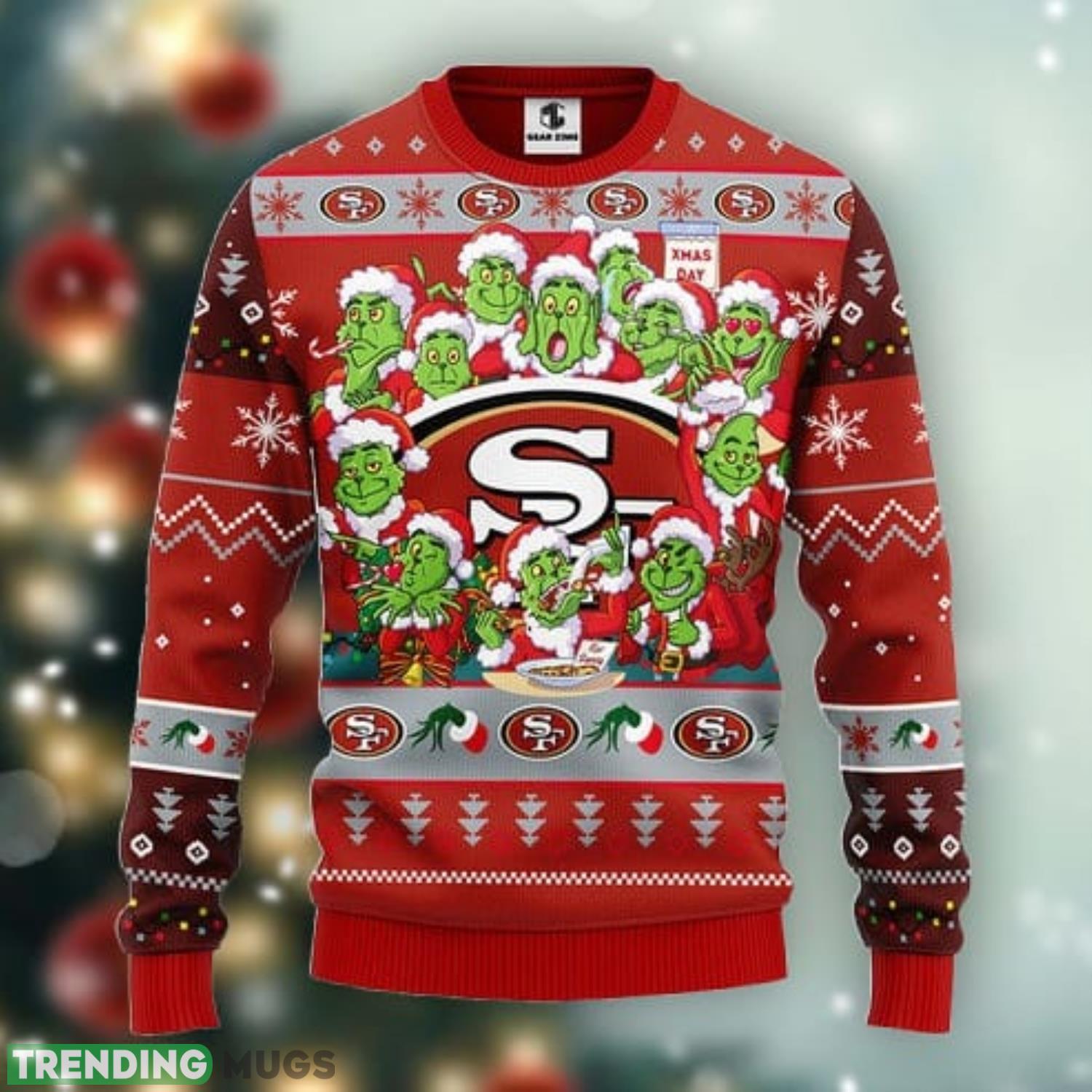 San Francisco 49ers 12 Grinch Xmas Day Ugly Christmas Sweater For Sport Fans Christmas Gift Product Photo 1 San Francisco 49ers 12 Grinch Xmas Day Ugly Christmas Sweater For Sport Fans Christmas Gift Product Photo 1
