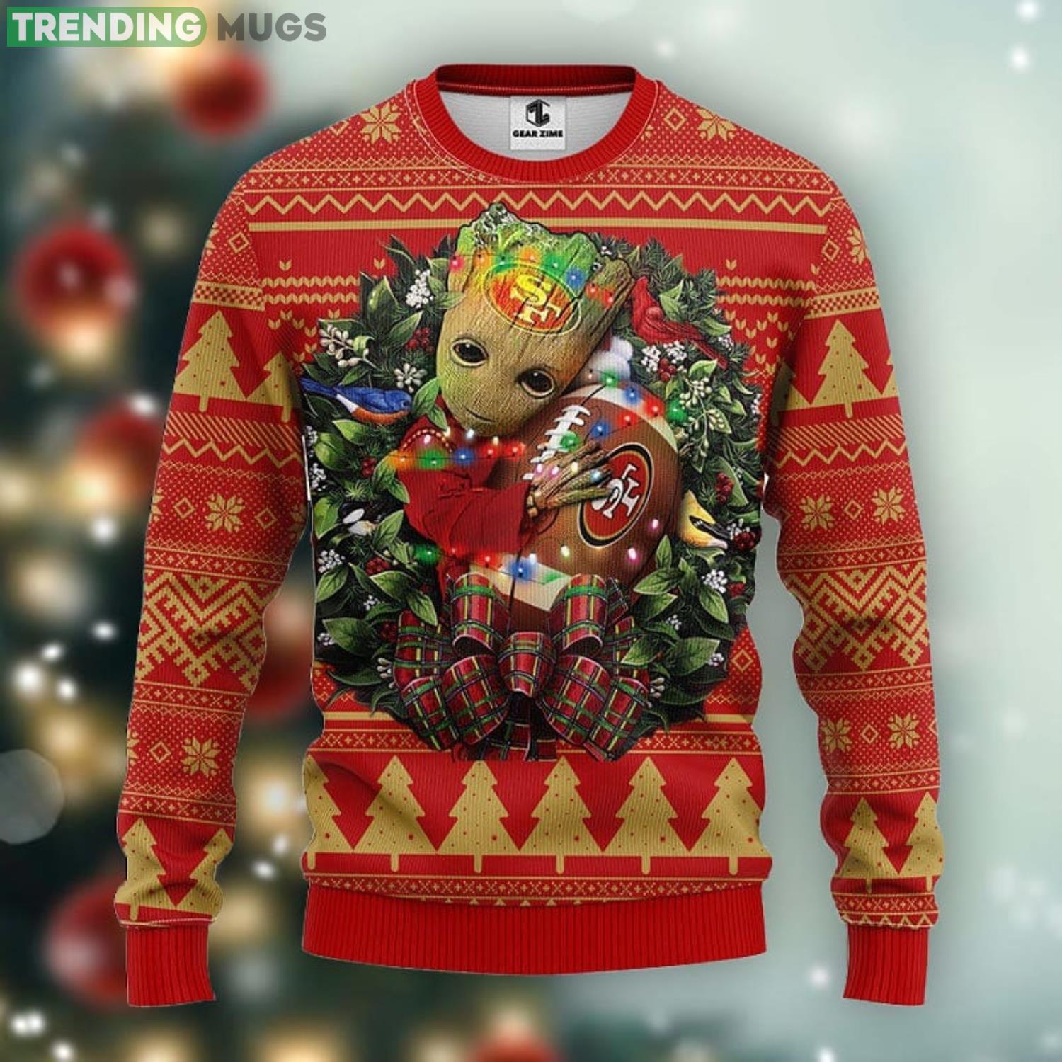 San Francisco 49ers Groot Hug Xmas Ugly Christmas Sweater Best Christmas Gift Ideas Product Photo 1 San Francisco 49ers Groot Hug Xmas Ugly Christmas Sweater Best Christmas Gift Ideas Product Photo 1