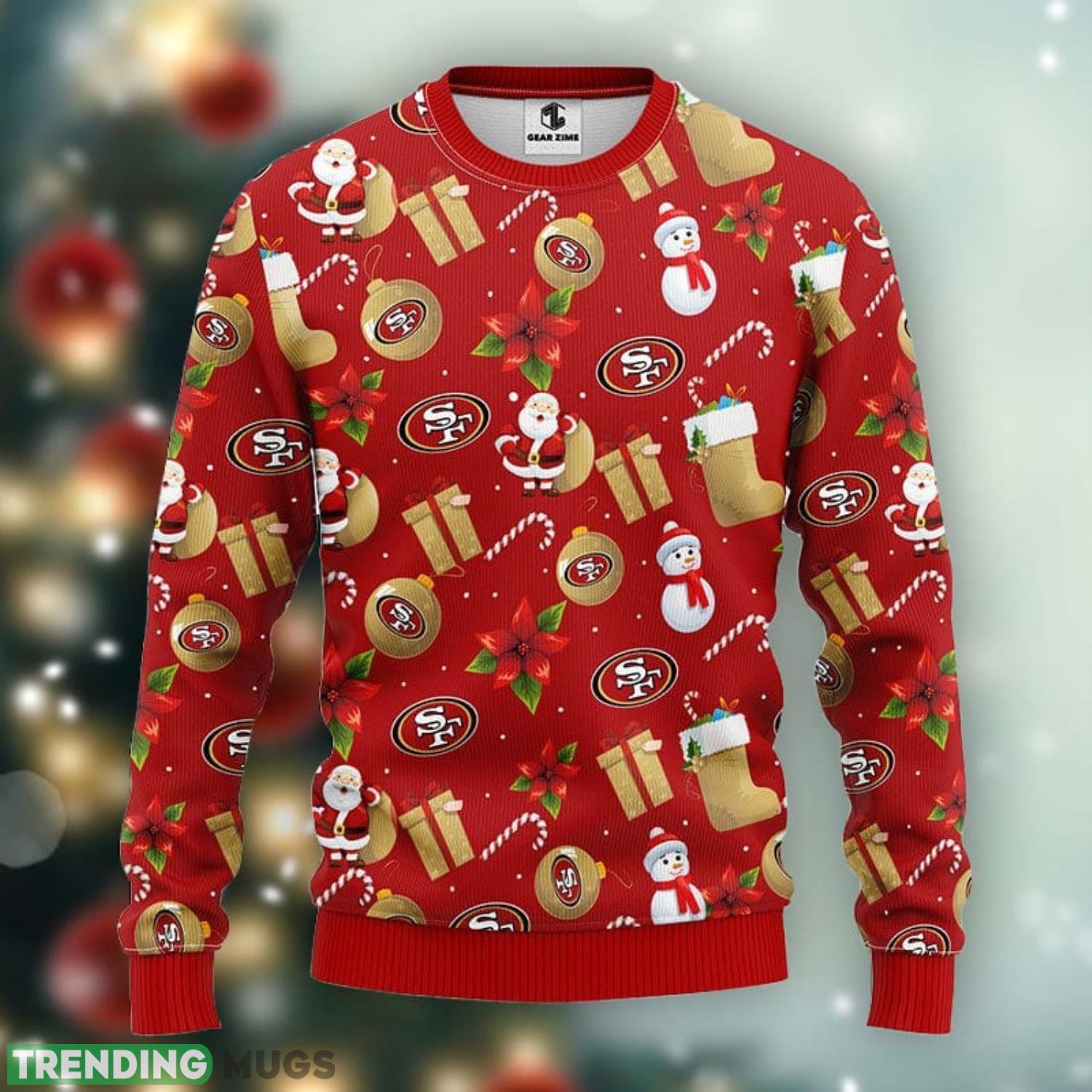 San Francisco 49ers Santa Claus Snowman Ugly Christmas Sweater For Sport Fans Christmas Gift Product Photo 1 San Francisco 49ers Santa Claus Snowman Ugly Christmas Sweater For Sport Fans Christmas Gift Product Photo 1