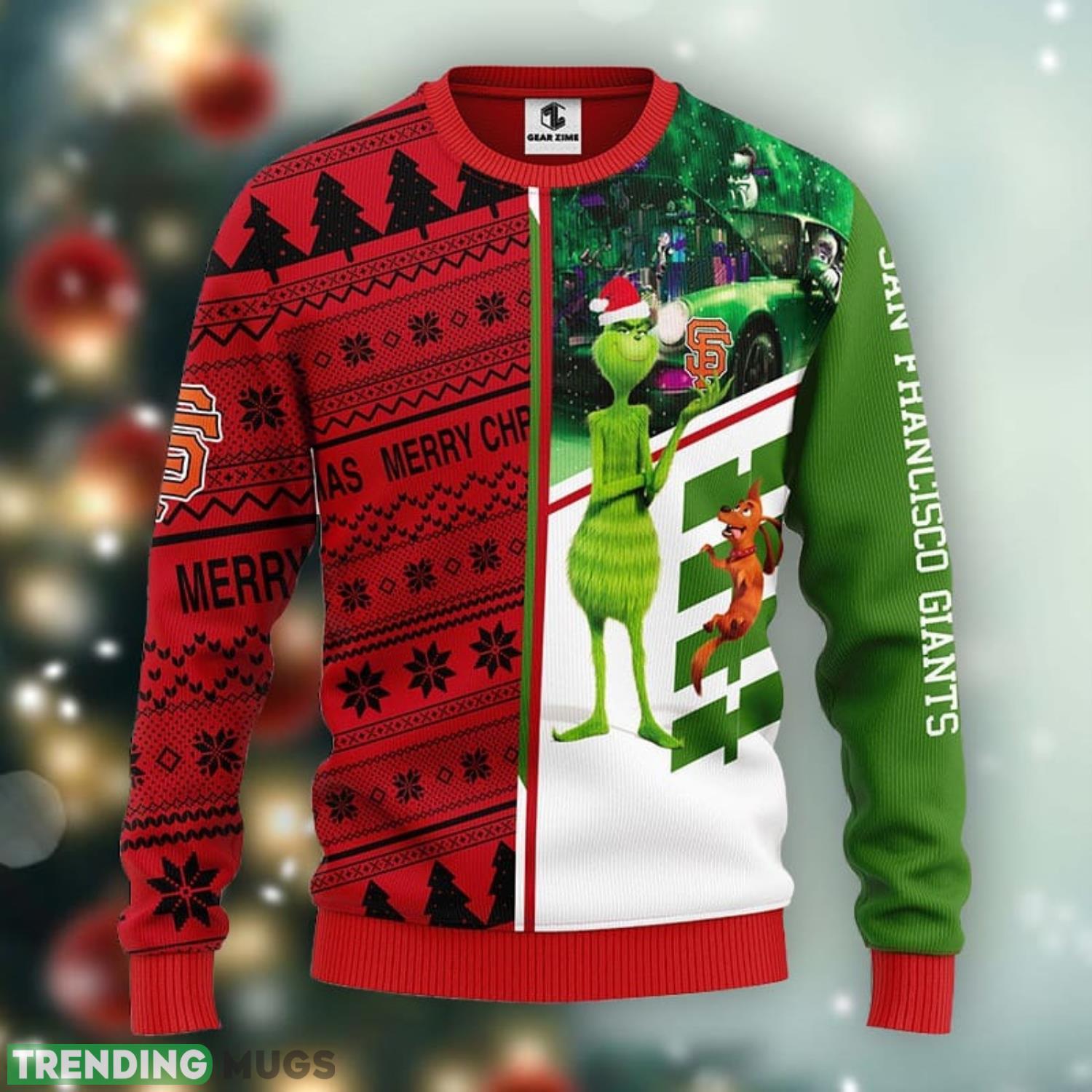 San Francisco Giants Grinch & Scooby-doo Ugly Christmas Sweater For Sport Fans Christmas Gift Product Photo 1 San Francisco Giants Grinch & Scooby-doo Ugly Christmas Sweater For Sport Fans Christmas Gift Product Photo 1