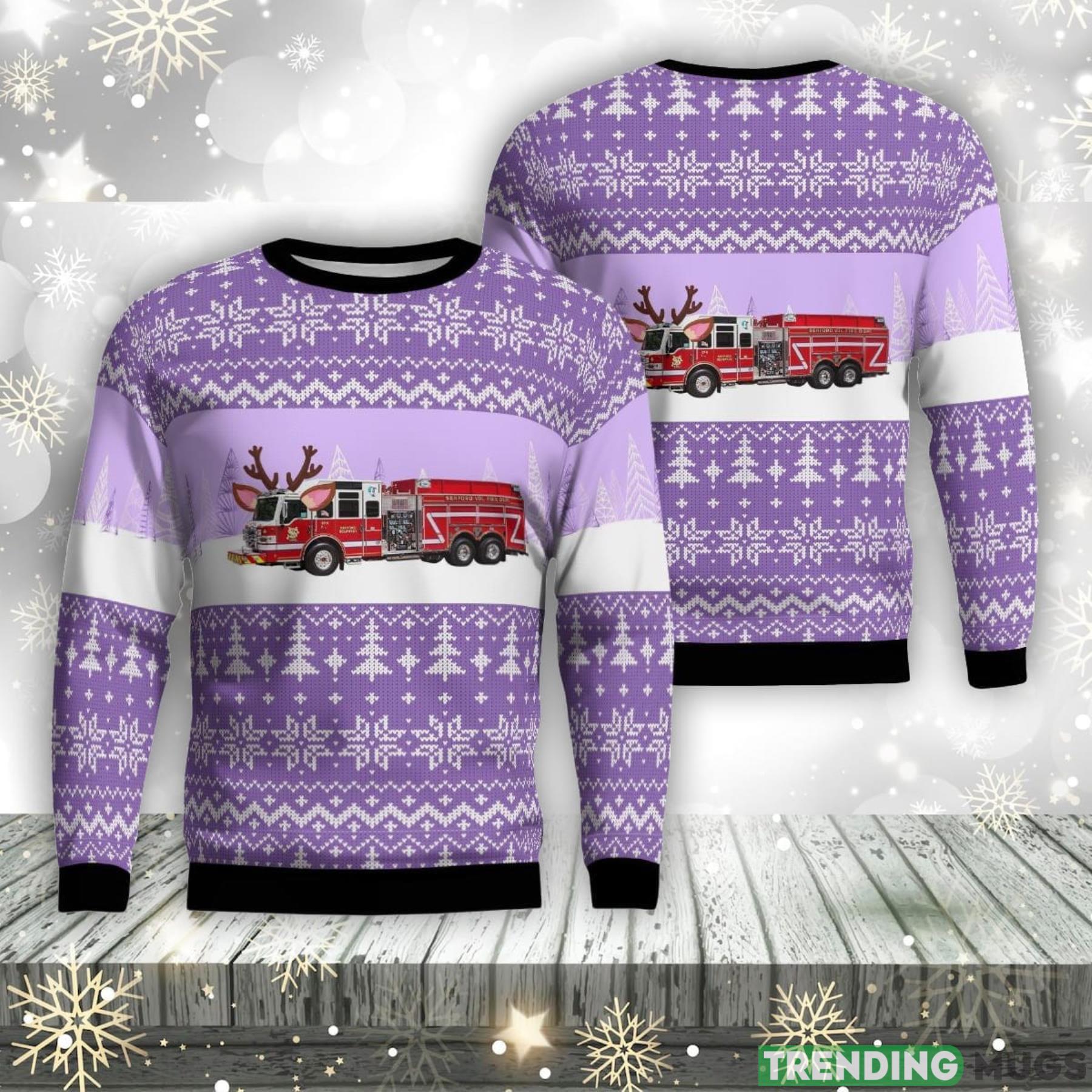 Seaford Volunteer Fire Department, Inc., Seaford, Delaware Christmas AOP Ugly Sweater Christmas Gift Product Photo 1 Seaford Volunteer Fire Department, Inc., Seaford, Delaware Christmas AOP Ugly Sweater Christmas Gift Product Photo 1