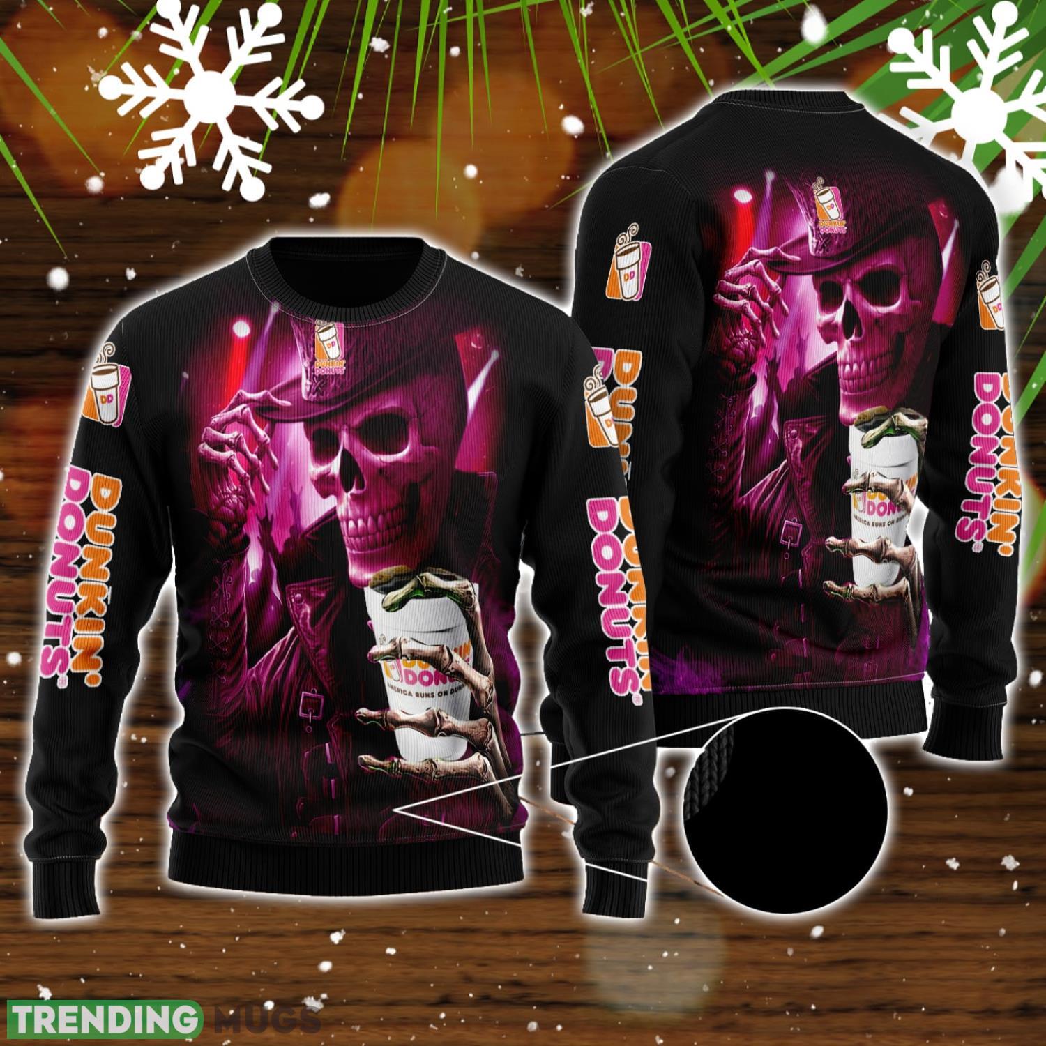 Skull Dunkin Donuts All Over Print 3D Sweater For Men And Women Product Photo 1 Skull Dunkin Donuts All Over Print 3D Sweater For Men And Women Product Photo 1