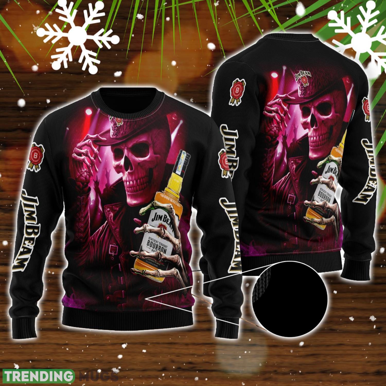 Skull Jim Beam All Over Print 3D Sweater For Men And Women Product Photo 1 Skull Jim Beam All Over Print 3D Sweater For Men And Women Product Photo 1