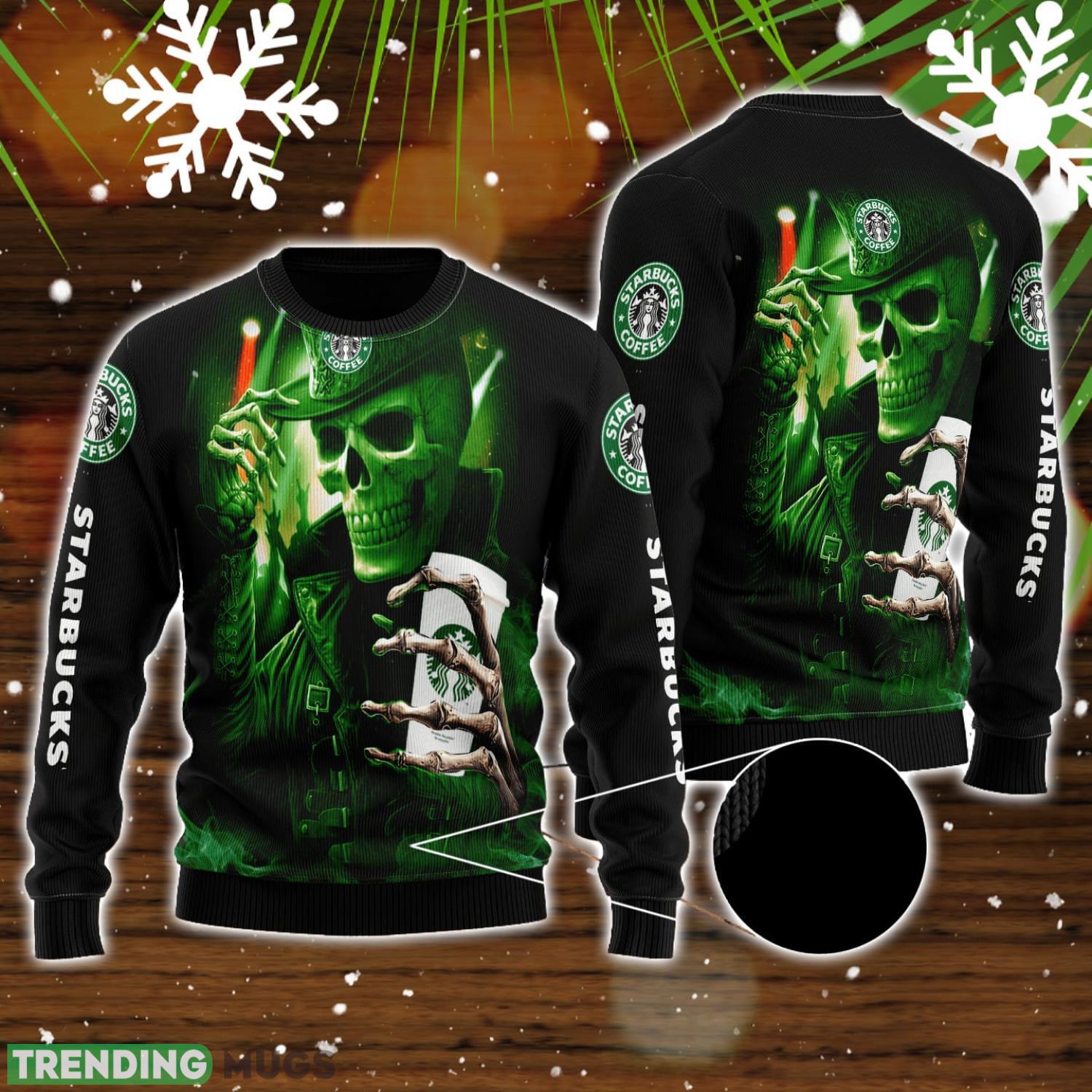 Skull Starbucks All Over Print 3D Sweater For Men And Women Product Photo 1 Skull Starbucks All Over Print 3D Sweater For Men And Women Product Photo 1